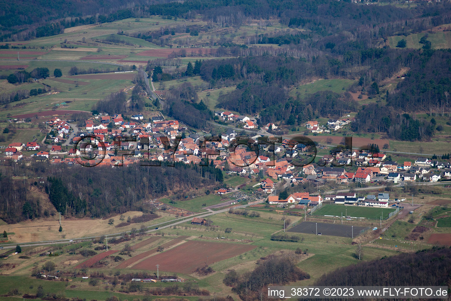 Silz im Bundesland Rheinland-Pfalz, Deutschland aus der Drohnenperspektive