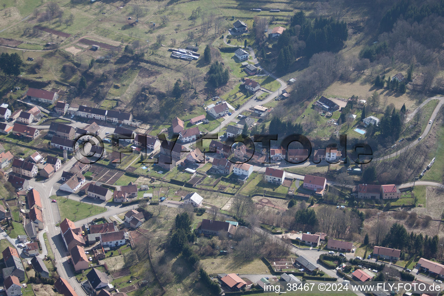 Schorbach im Bundesland Moselle, Frankreich aus der Luft