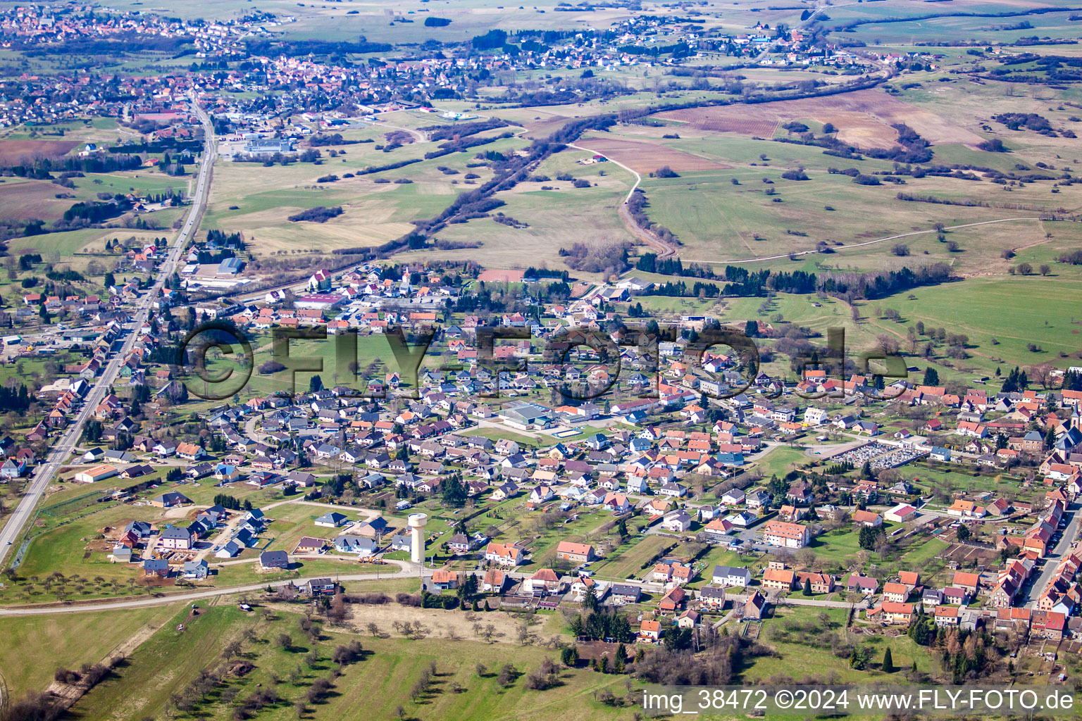Luftbild von Petit-Réderching im Bundesland Moselle, Frankreich