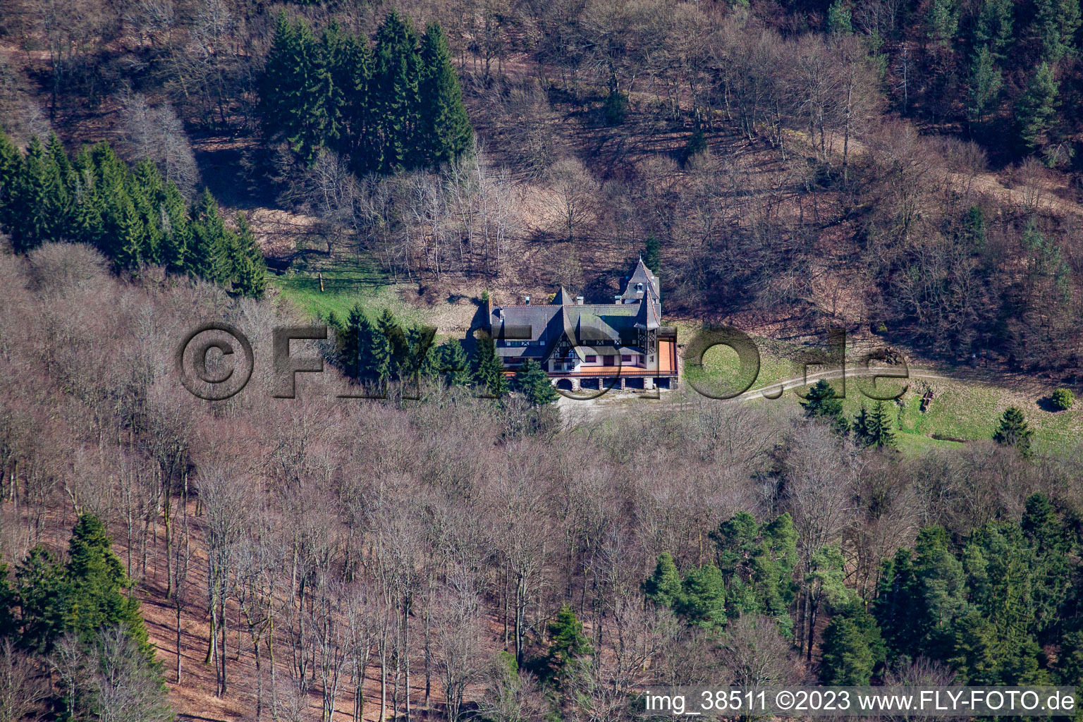 Luftaufnahme von Lohr im Bundesland Bas-Rhin, Frankreich
