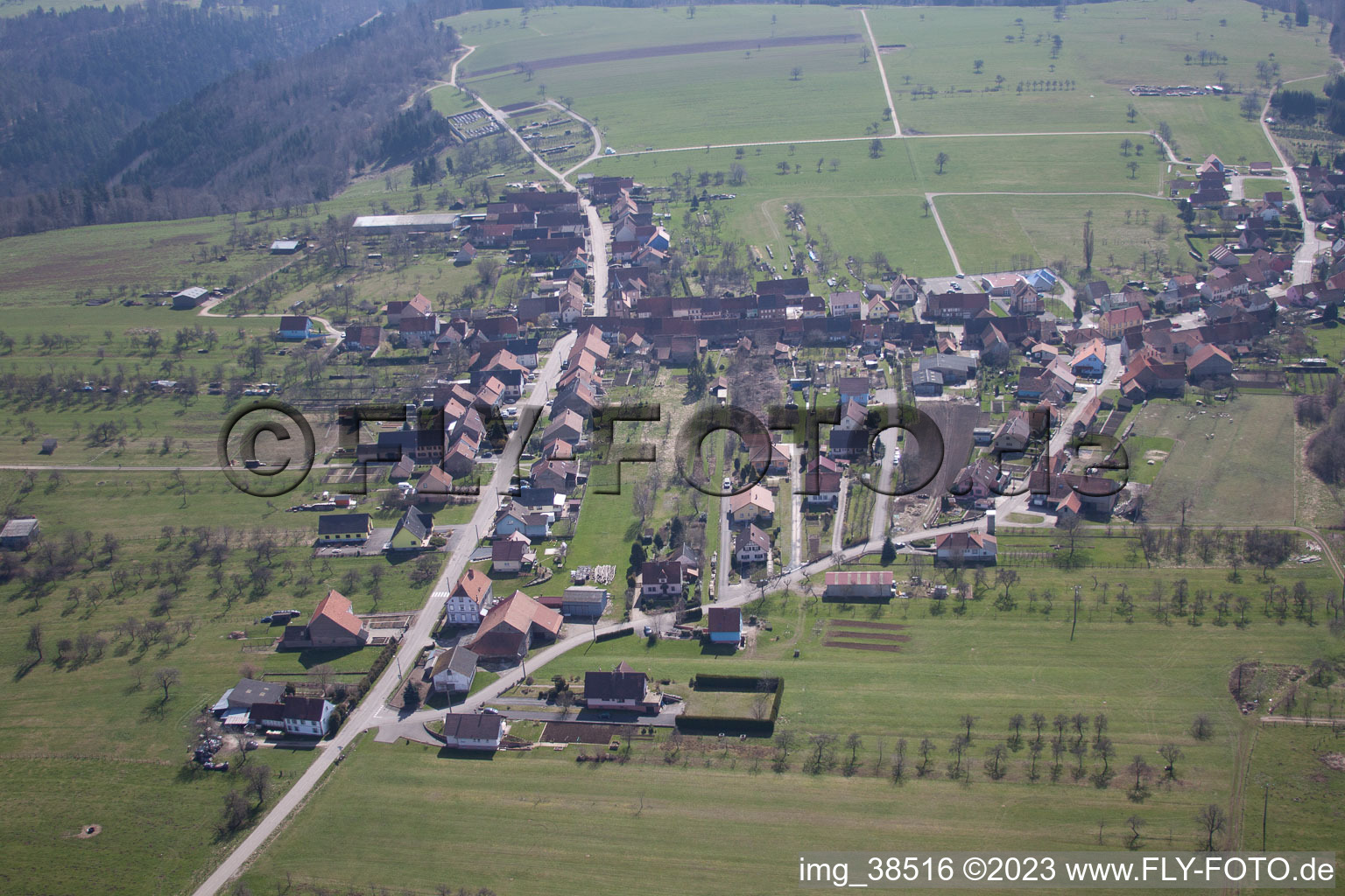 Luftbild von Schœnbourg im Bundesland Bas-Rhin, Frankreich