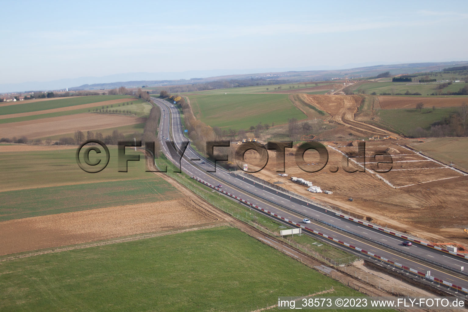 Luftbild von Gottesheim im Bundesland Bas-Rhin, Frankreich