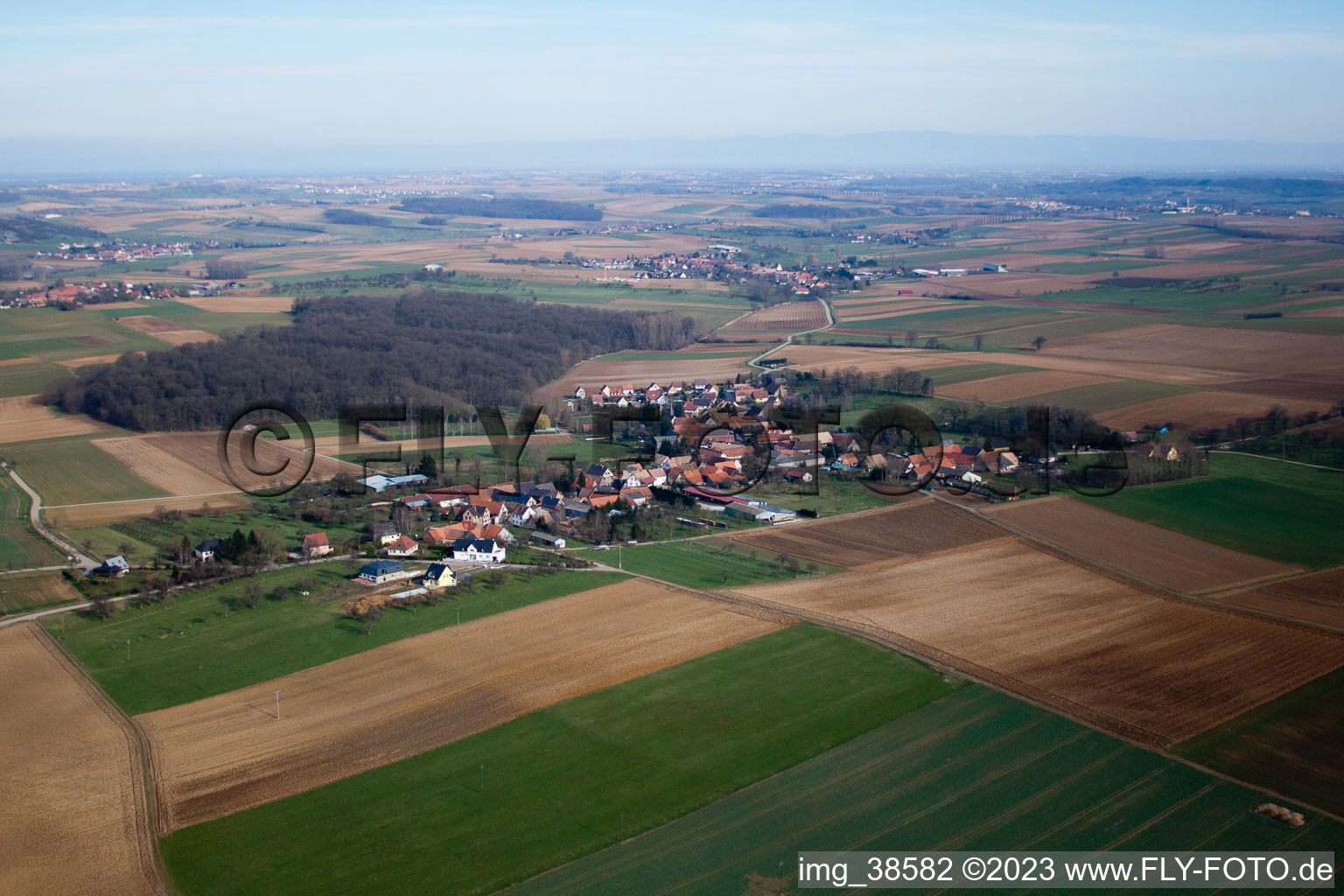 Printzheim im Bundesland Bas-Rhin, Frankreich von oben