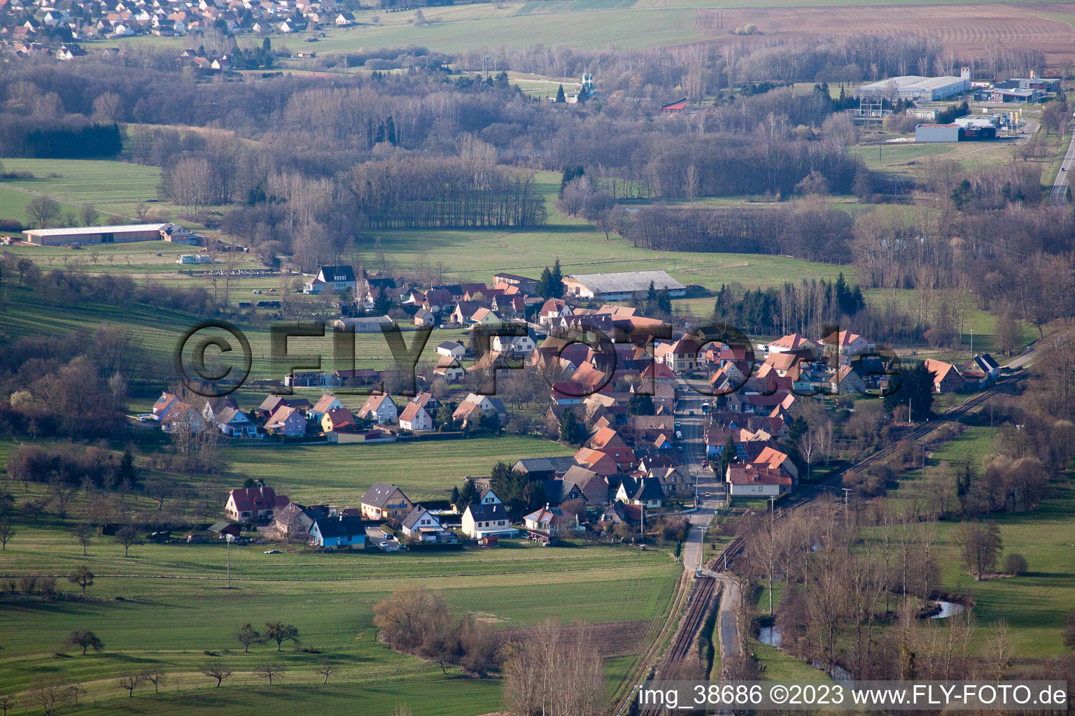 Griesbach im Bundesland Bas-Rhin, Frankreich von oben
