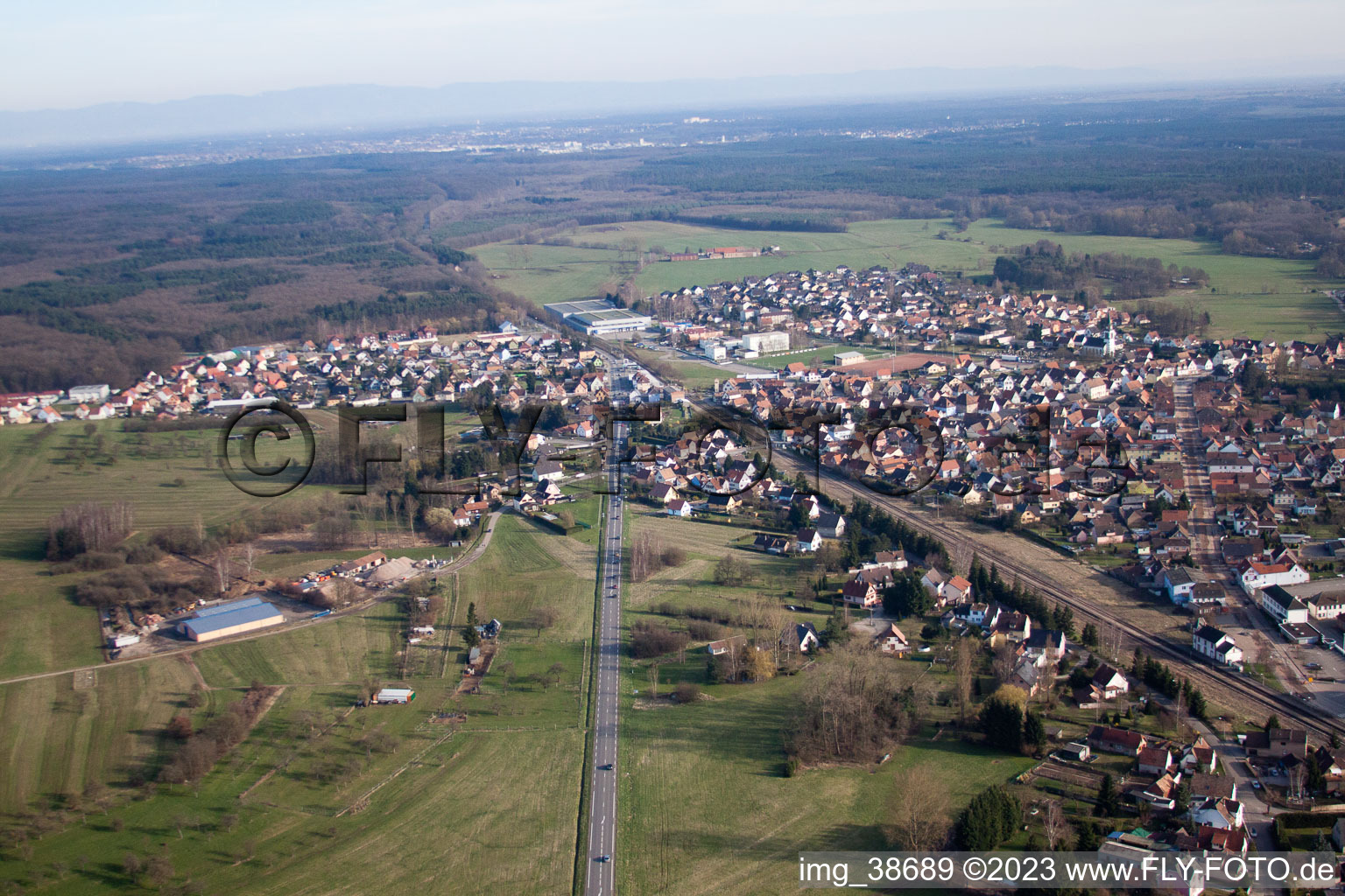 Griesbach im Bundesland Bas-Rhin, Frankreich aus der Luft