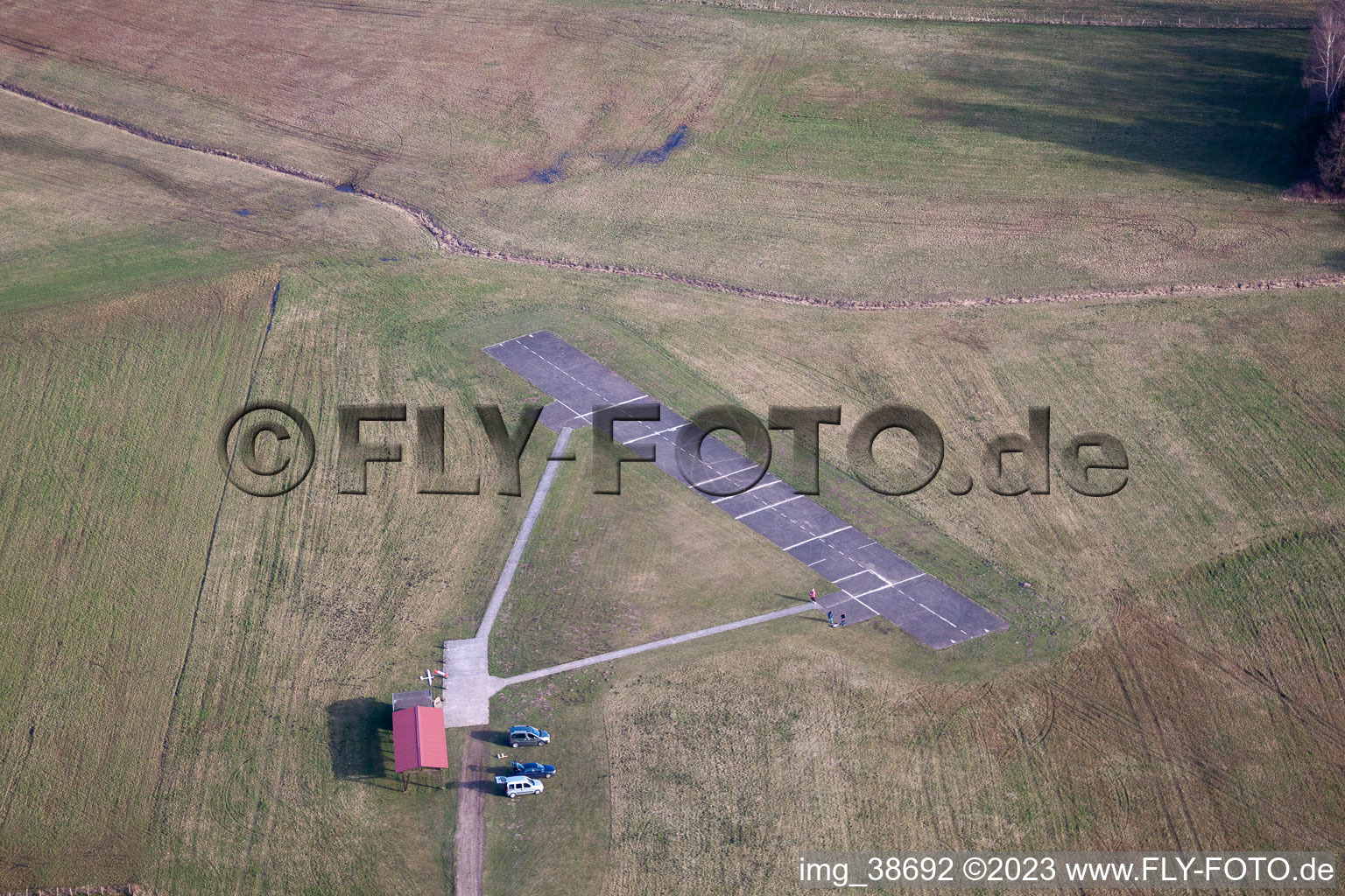 Luftbild von Griesbach, Modellflugplatz im Bundesland Bas-Rhin, Frankreich