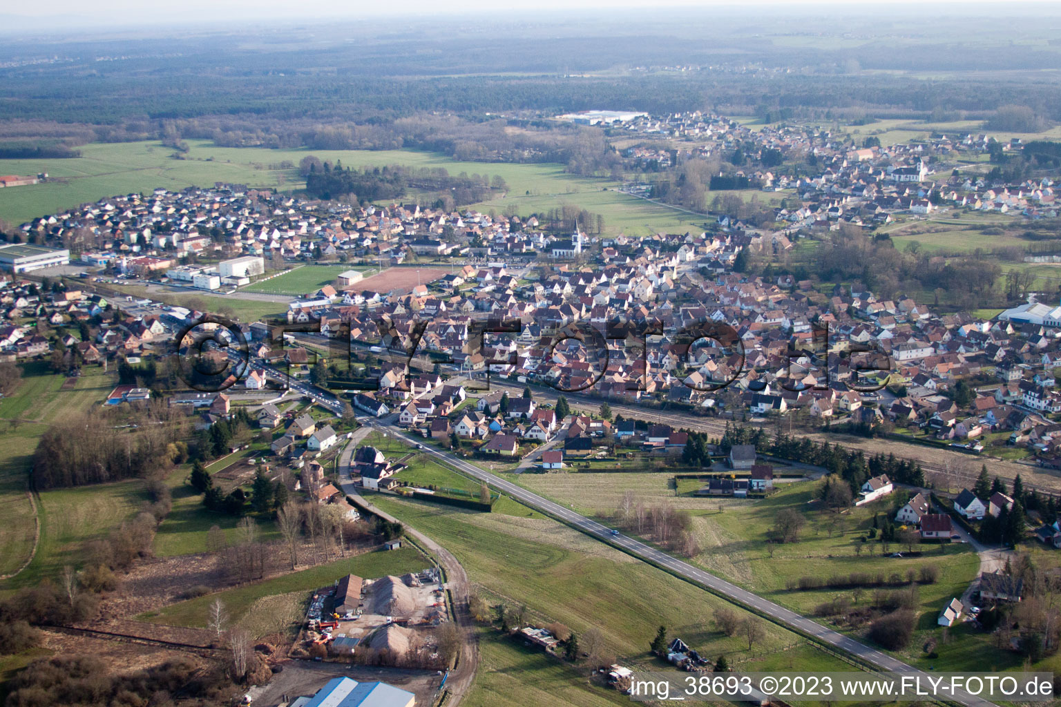 Griesbach im Bundesland Bas-Rhin, Frankreich von oben gesehen