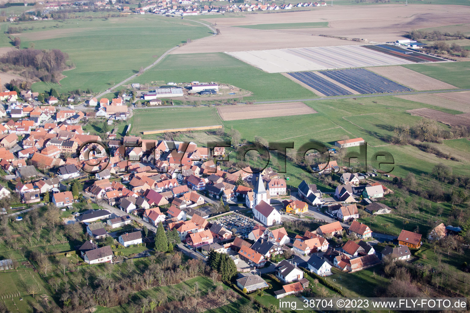 Morsbronn-les-Bains im Bundesland Bas-Rhin, Frankreich vom Flugzeug aus