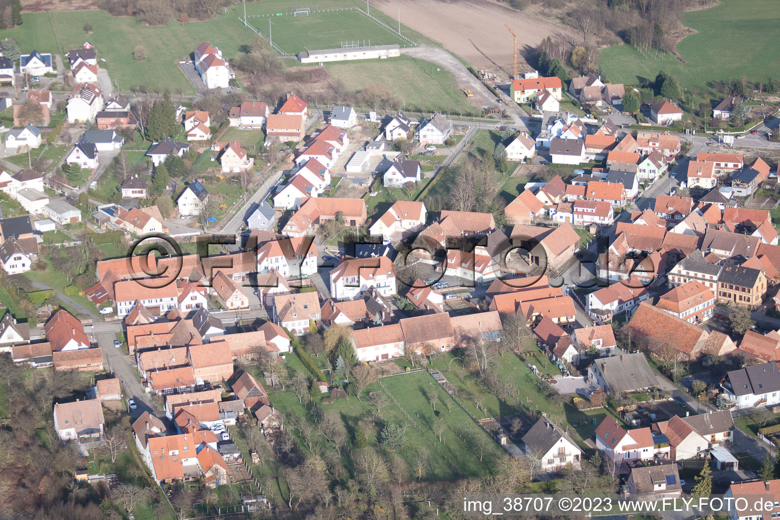 Drohnenaufname von Morsbronn-les-Bains im Bundesland Bas-Rhin, Frankreich