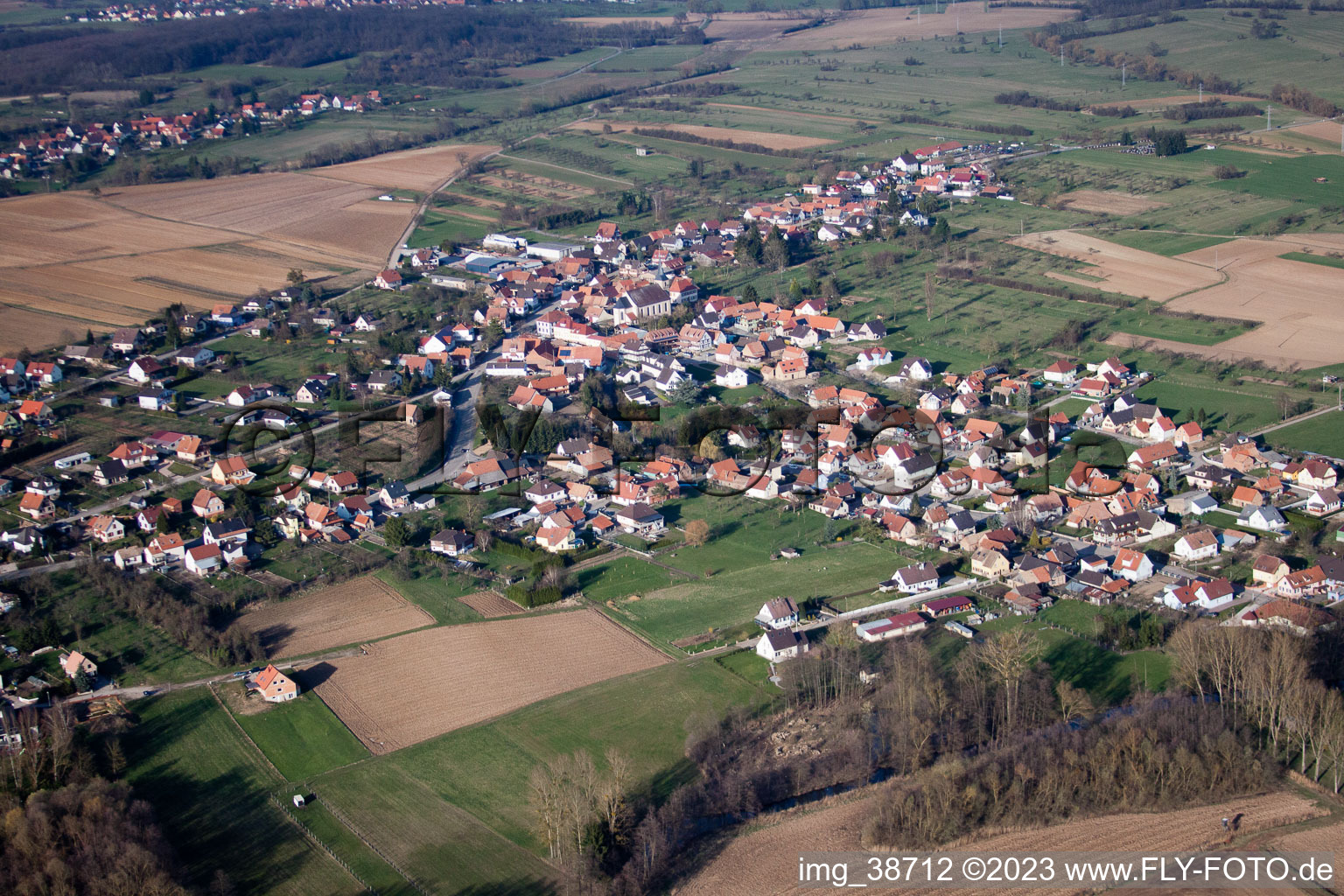 Luftbild von Morsbronn-les-Bains im Bundesland Bas-Rhin, Frankreich