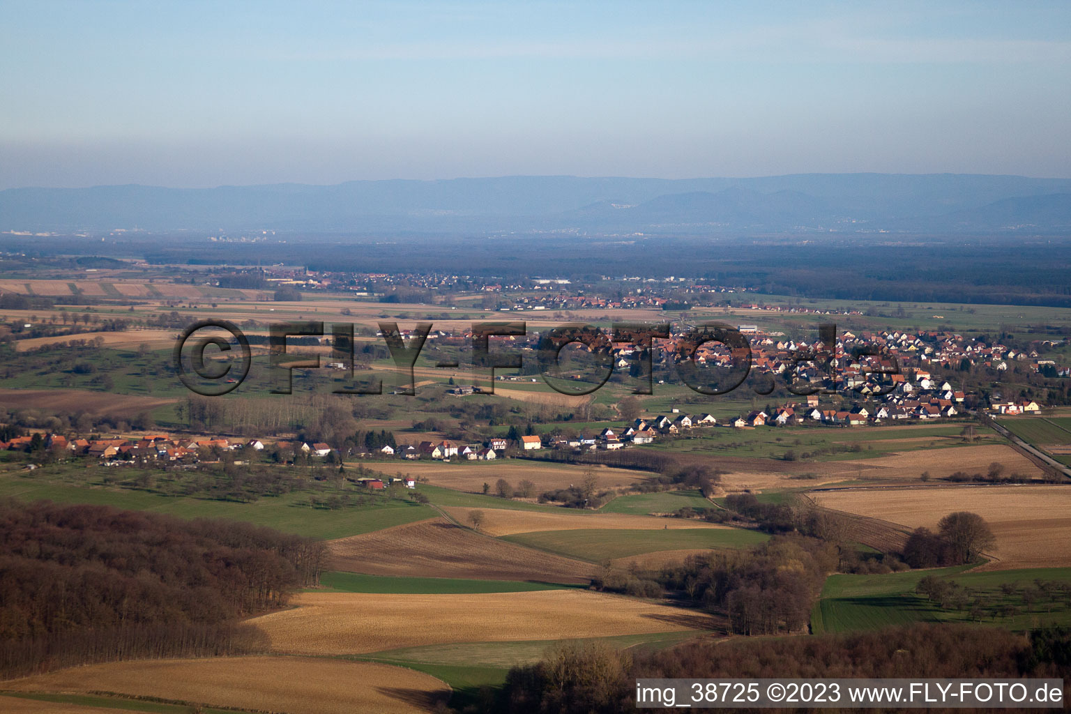 Dieffenbach-lès-Wœrth im Bundesland Bas-Rhin, Frankreich vom Flugzeug aus