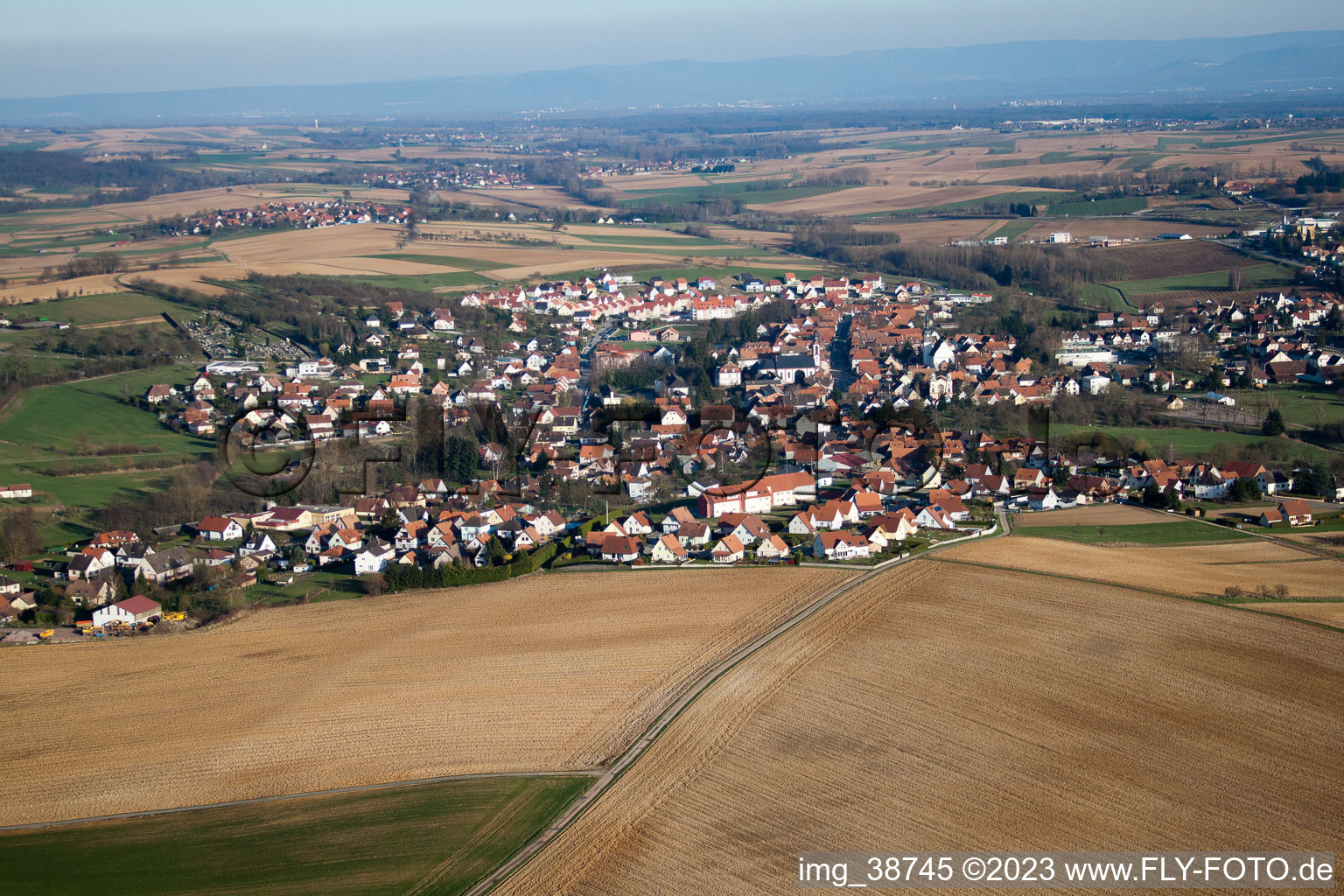 Luftbild von Retschwiller im Bundesland Bas-Rhin, Frankreich