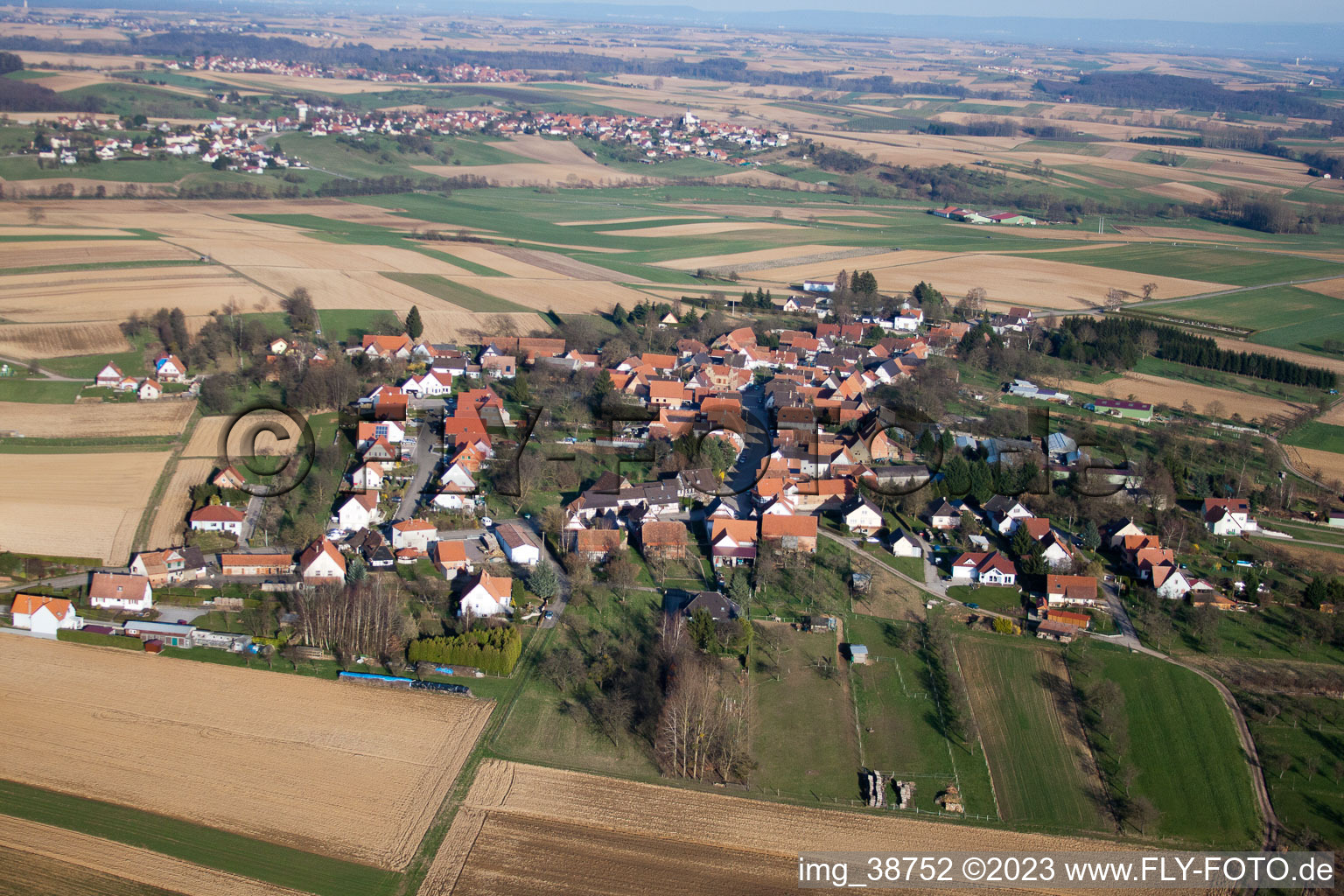 Retschwiller im Bundesland Bas-Rhin, Frankreich aus der Luft