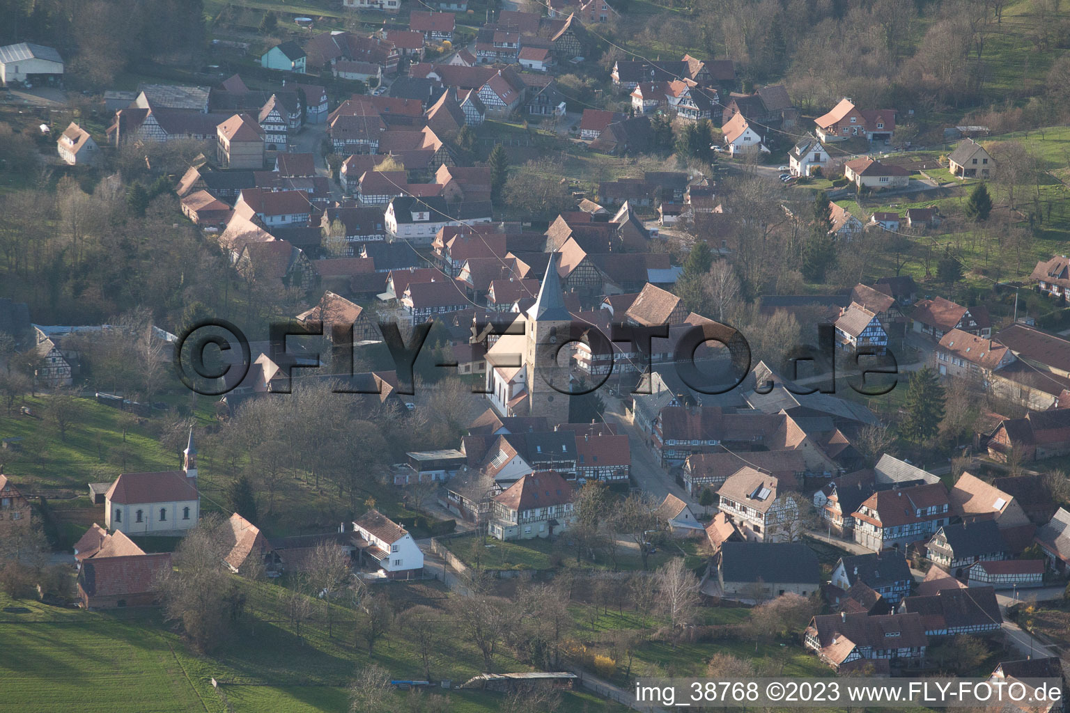Luftbild von Drachenbronn-Birlenbach im Bundesland Bas-Rhin, Frankreich