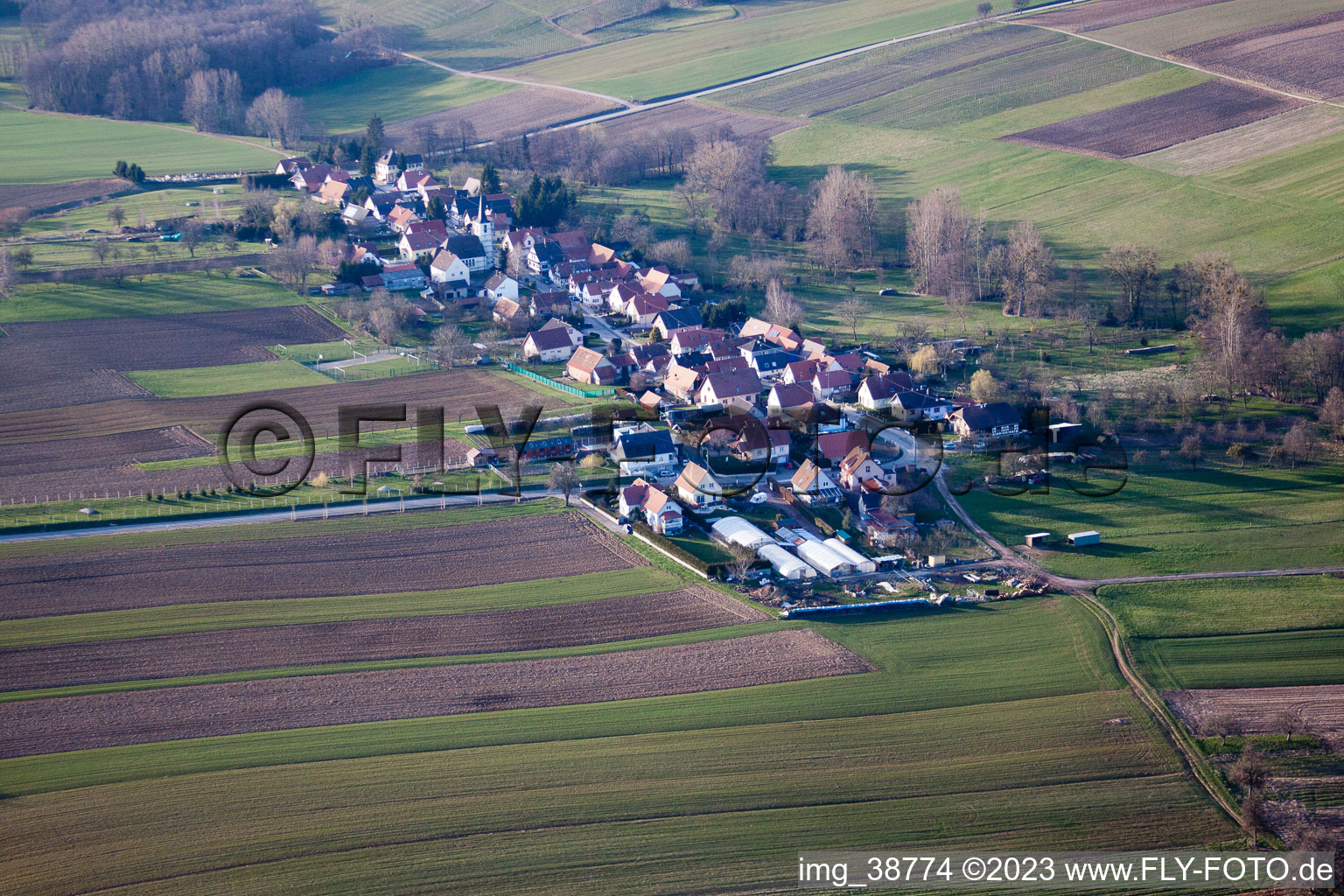 Bremmelbach im Bundesland Bas-Rhin, Frankreich von einer Drohne aus