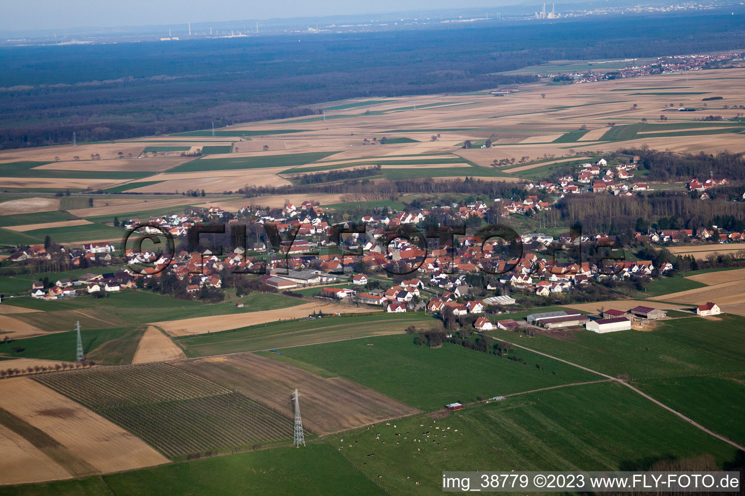 Bremmelbach im Bundesland Bas-Rhin, Frankreich von oben