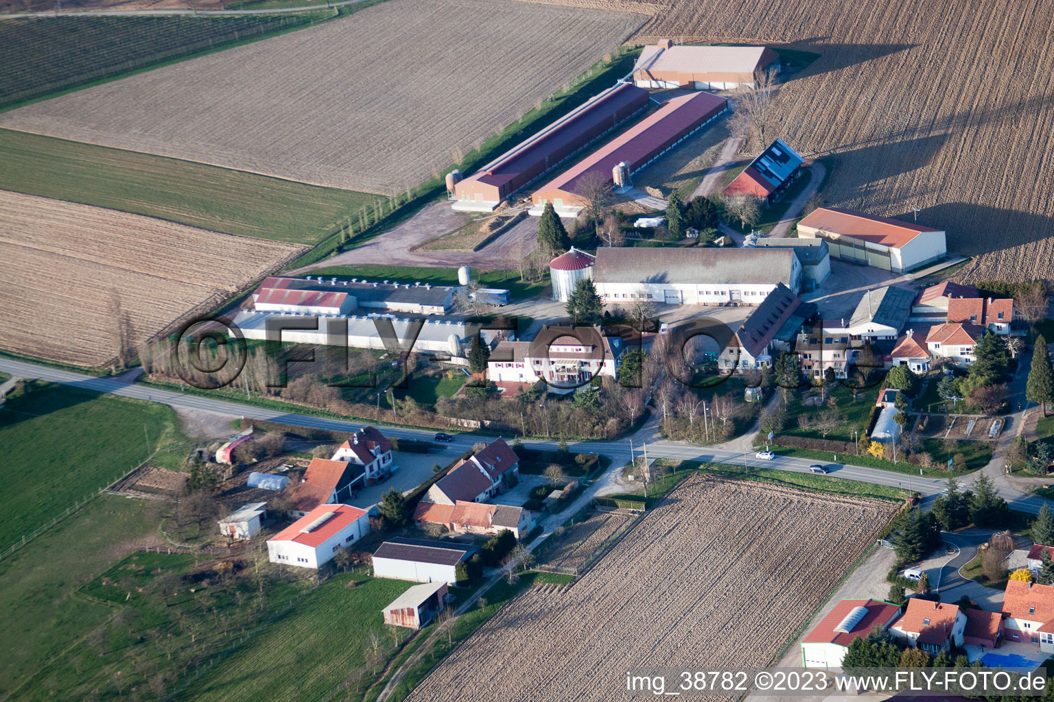 Luftbild von Steinseltz im Bundesland Bas-Rhin, Frankreich
