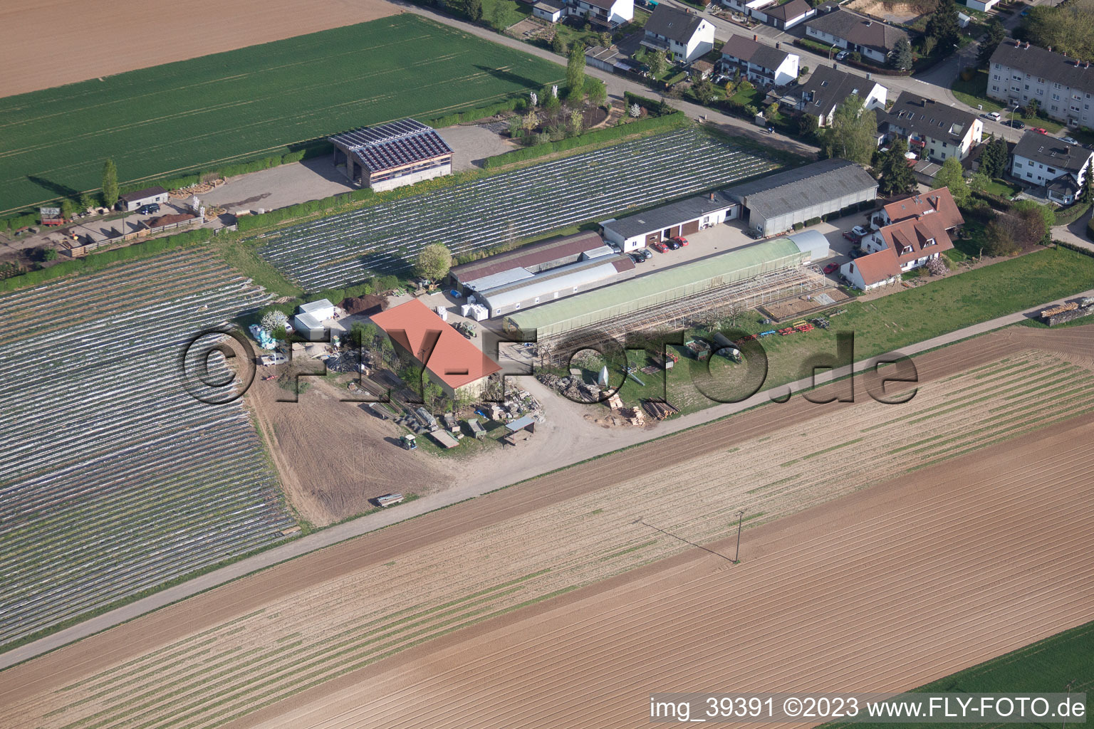 Luftaufnahme von Kandel, Biohof Am Sonnenweg im Bundesland Rheinland-Pfalz, Deutschland