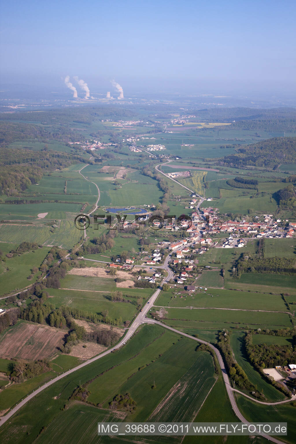 Luftbild von Buding im Bundesland Moselle, Frankreich
