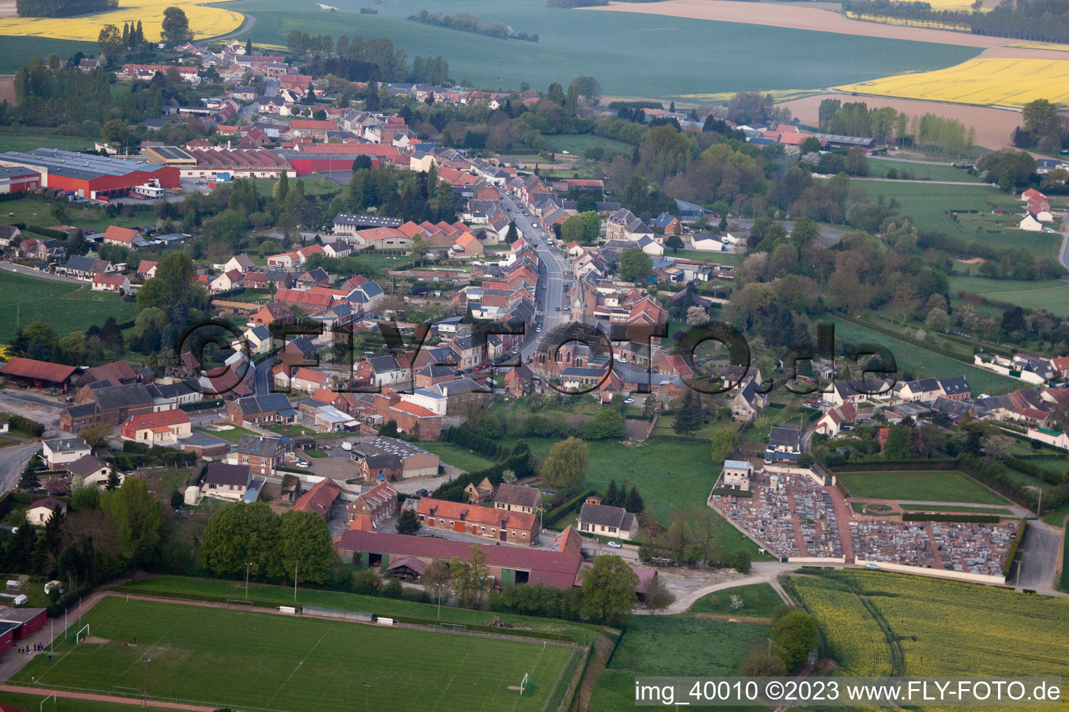 Luftbild von Seboncourt im Bundesland Aisne, Frankreich