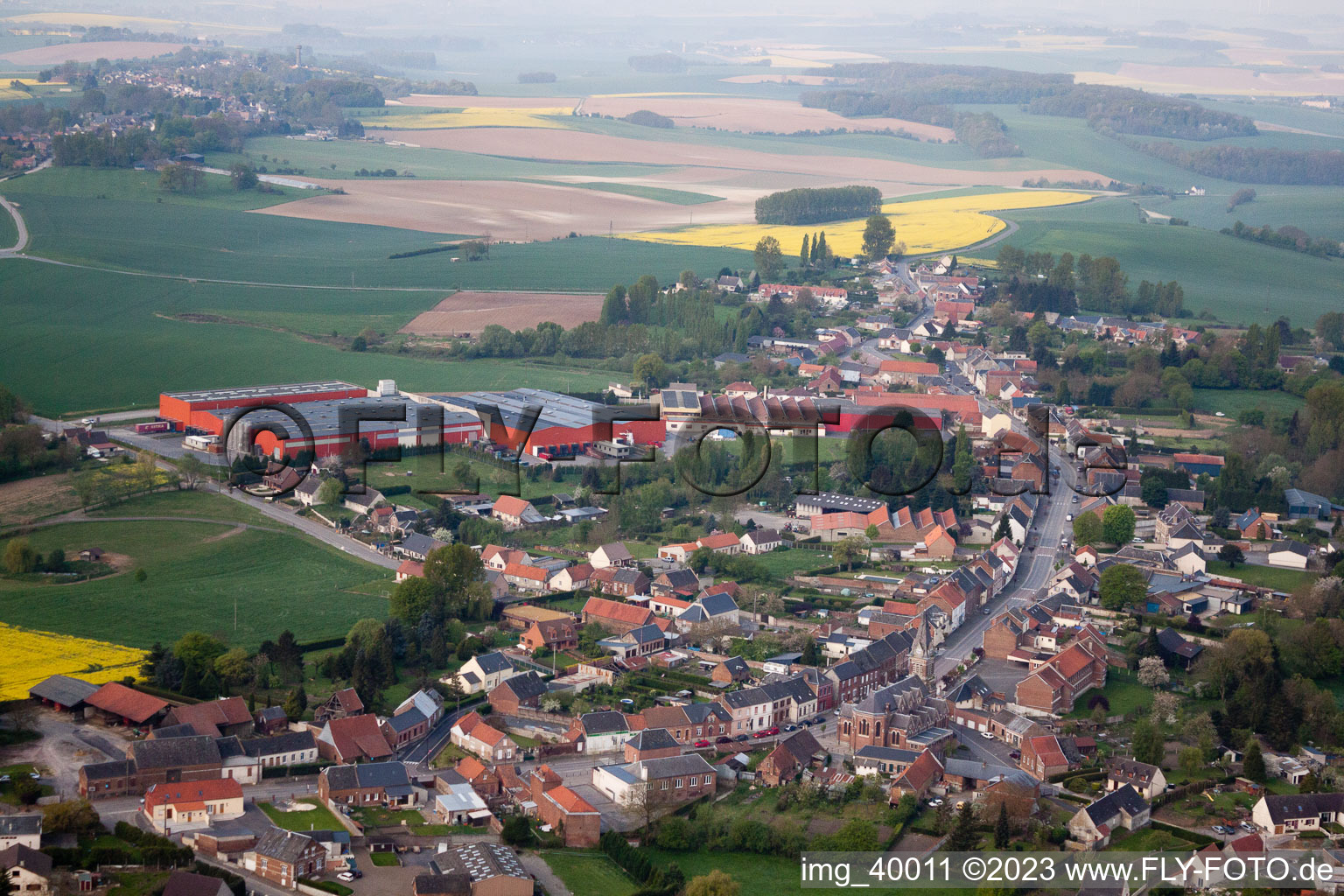 Luftaufnahme von Seboncourt im Bundesland Aisne, Frankreich