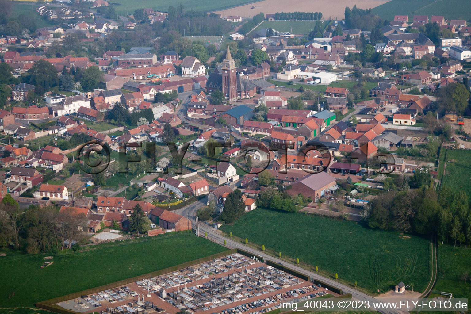Luftbild von Bertincourt im Bundesland Pas-de-Calais, Frankreich