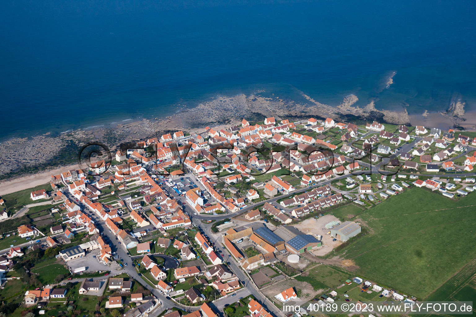 Luftaufnahme von Audresselles im Bundesland Pas-de-Calais, Frankreich