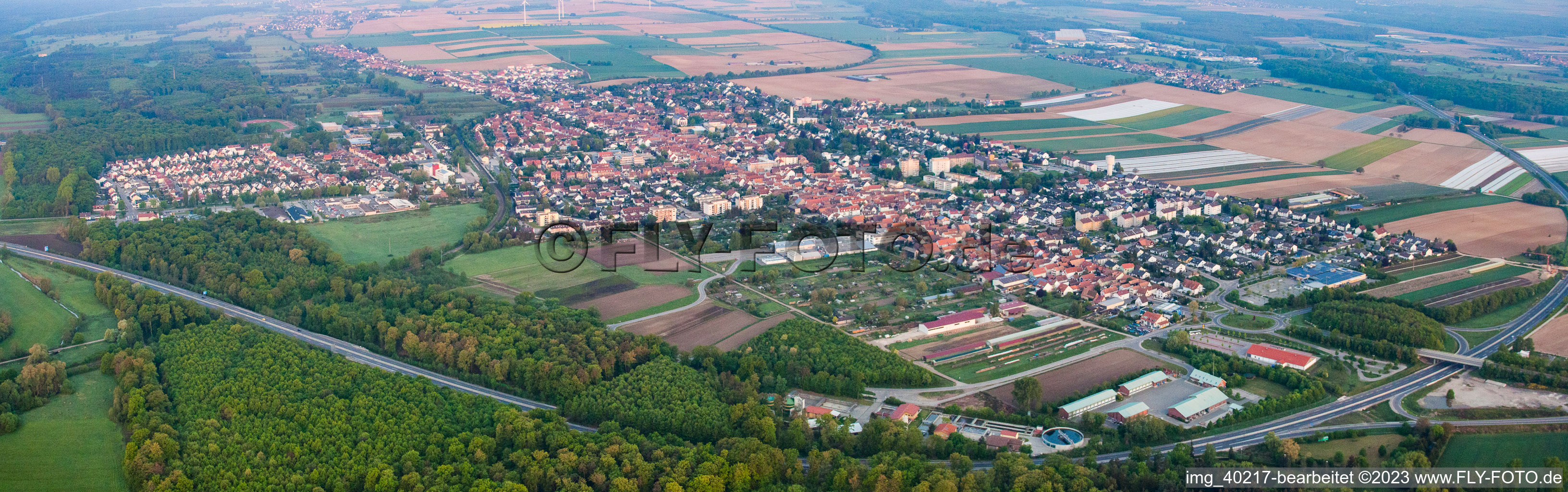 Panorama von Osten in Kandel im Bundesland Rheinland-Pfalz, Deutschland