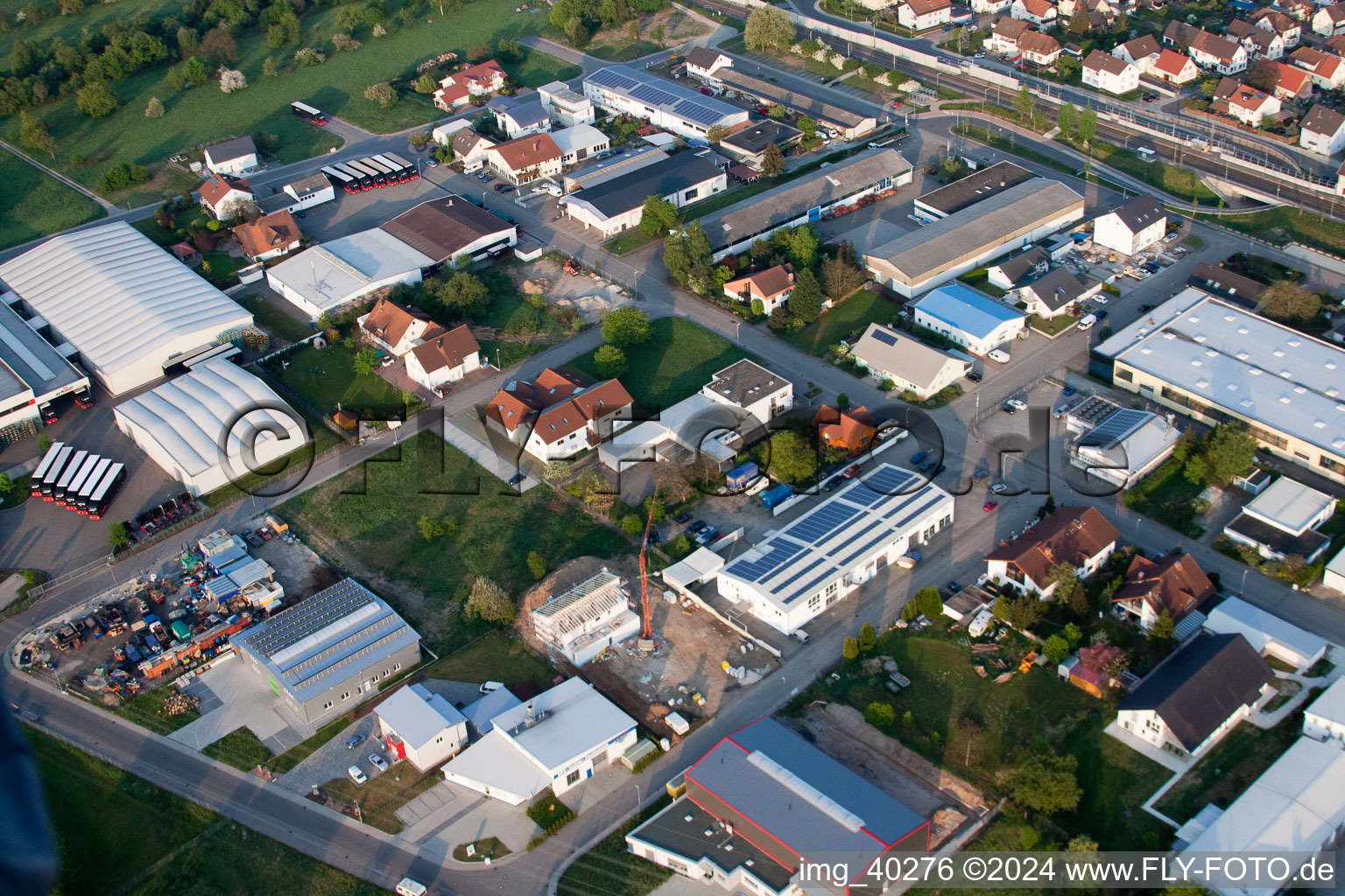 Luftbild von Industrie- und Gewerbegebiet Ost in Bietigheim im Bundesland Baden-Württemberg, Deutschland