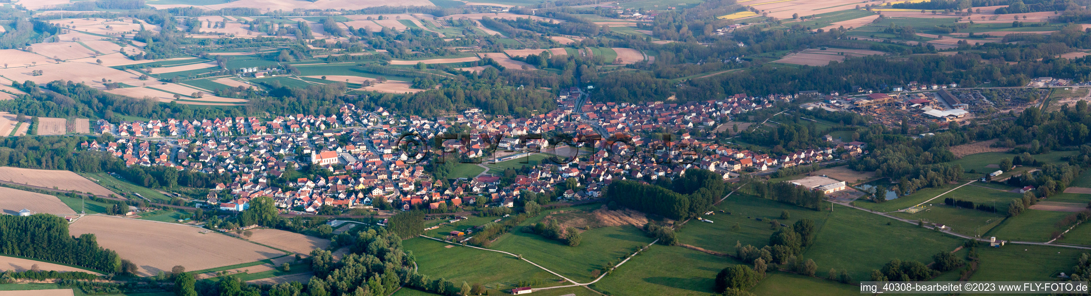 Panorama von Westen in Mothern im Bundesland Bas-Rhin, Frankreich