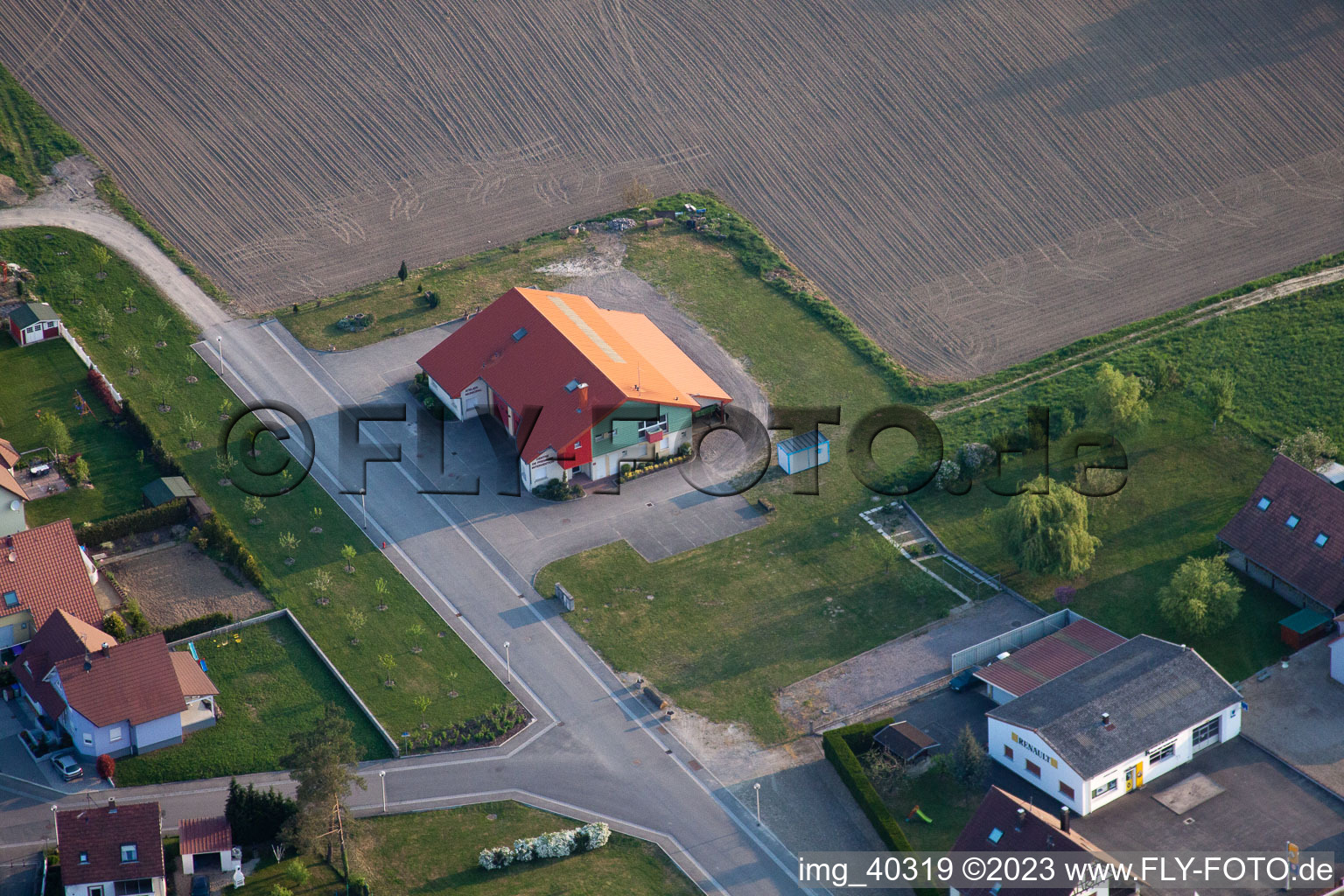 Luftbild von Munchhausen im Bundesland Bas-Rhin, Frankreich