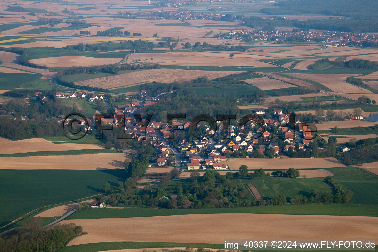 Neewiller-près-Lauterbourg im Bundesland Bas-Rhin, Frankreich vom Flugzeug aus