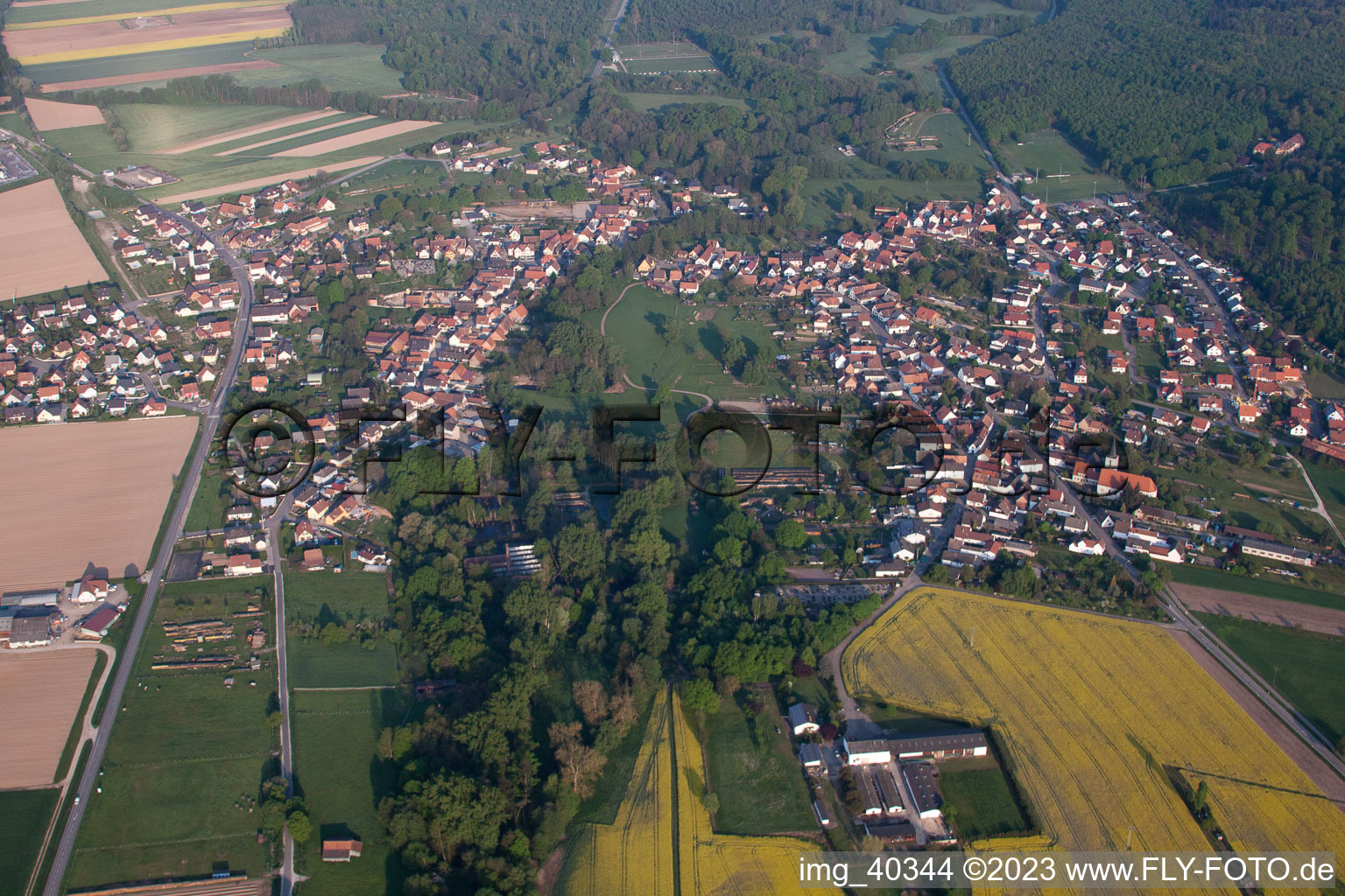 Scheibenhardt im Bundesland Rheinland-Pfalz, Deutschland aus der Drohnenperspektive
