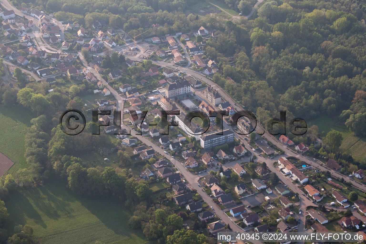 Lauterbourg im Bundesland Bas-Rhin, Frankreich aus der Vogelperspektive