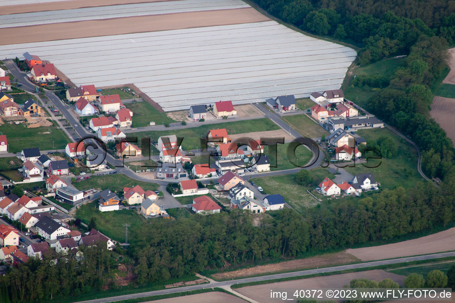 Drohnenaufname von Neupotz im Bundesland Rheinland-Pfalz, Deutschland