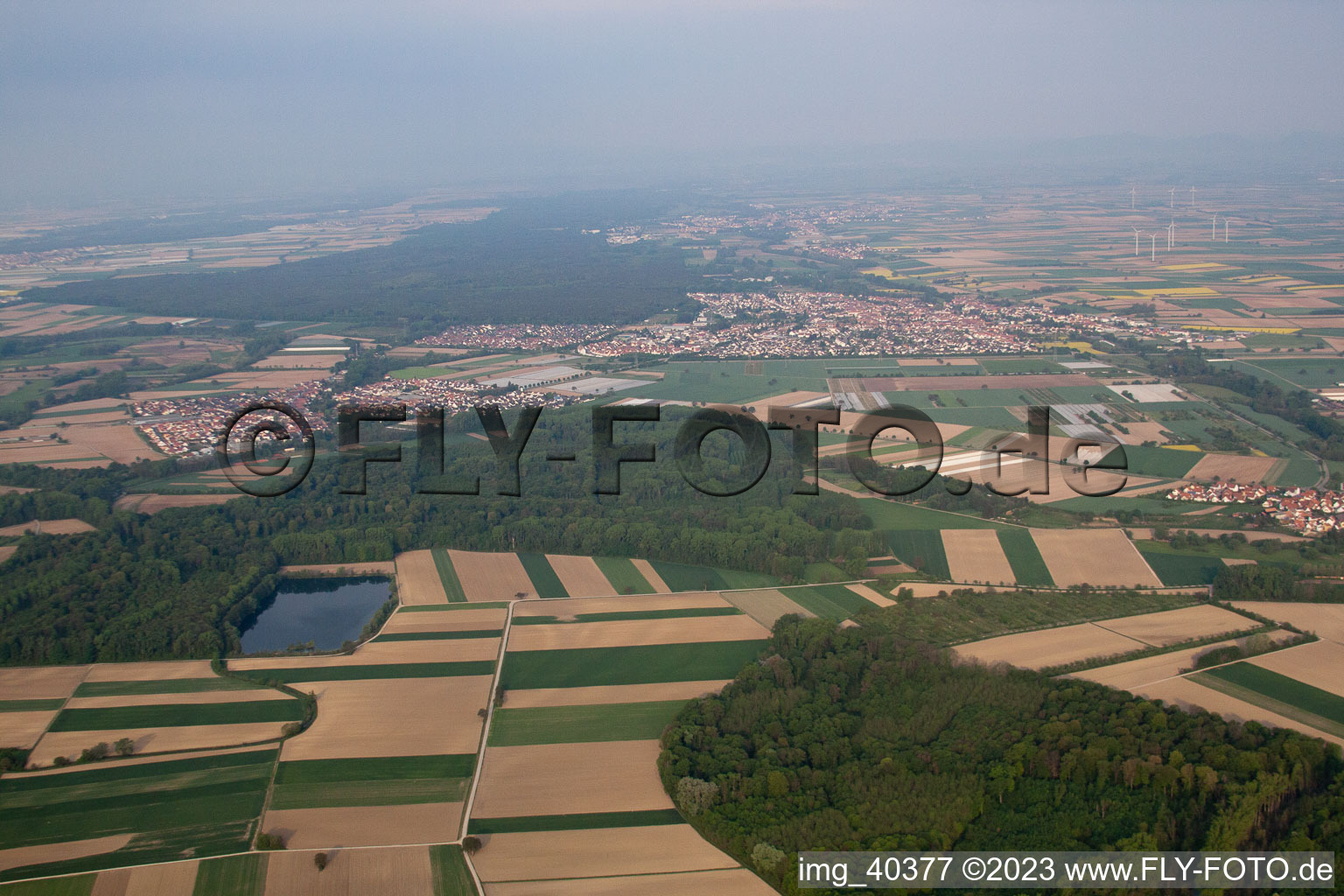 Luftaufnahme von Rülzheim im Bundesland Rheinland-Pfalz, Deutschland
