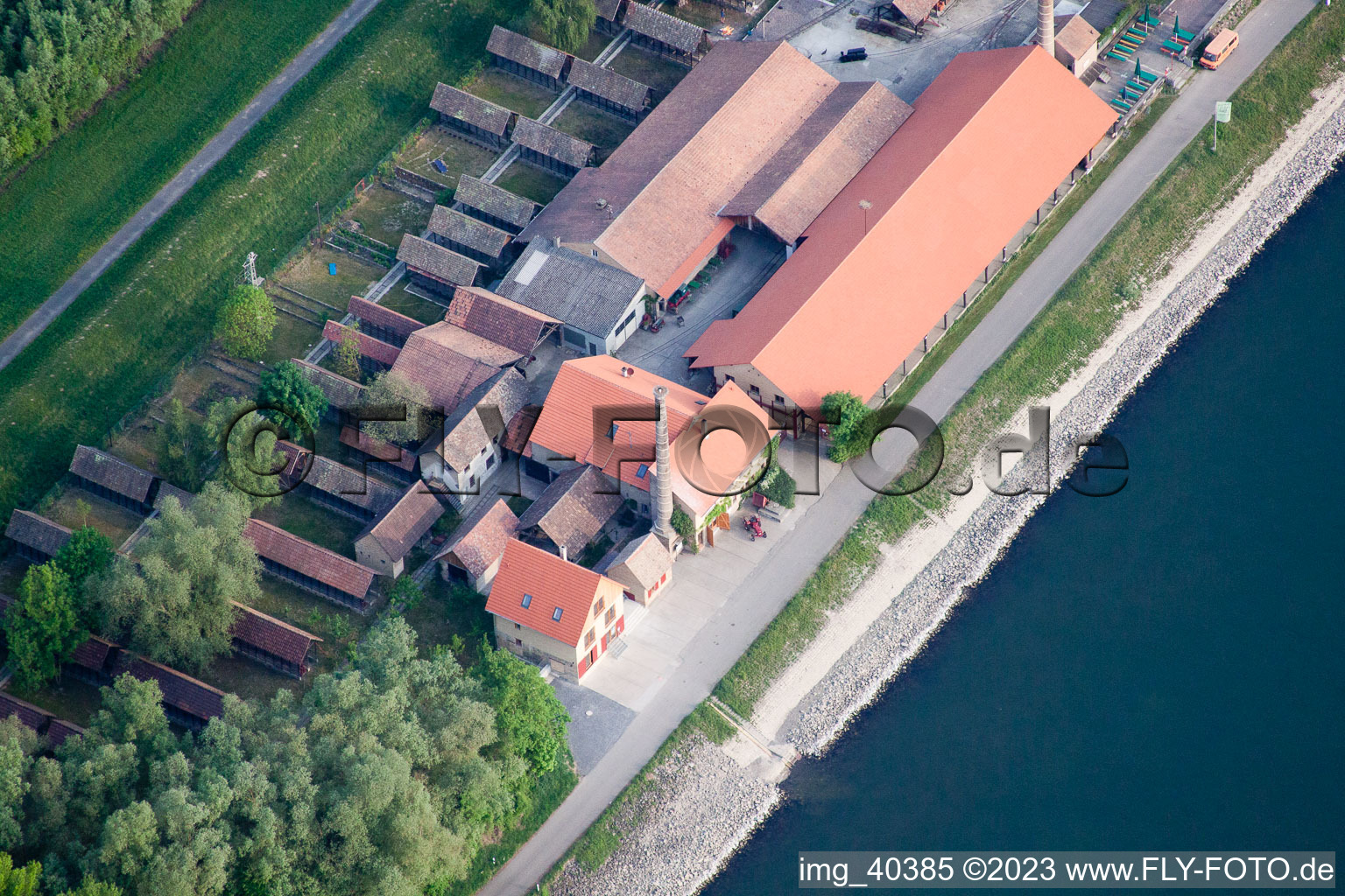 Drohnenbild von Ortsteil Sondernheim in Germersheim im Bundesland Rheinland-Pfalz, Deutschland