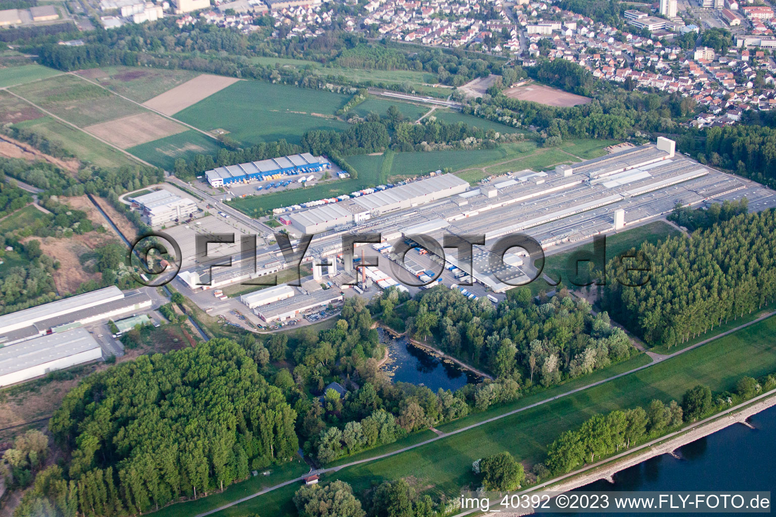 Germersheim Industriegebiet Nolde im Bundesland Rheinland-Pfalz, Deutschland von oben gesehen