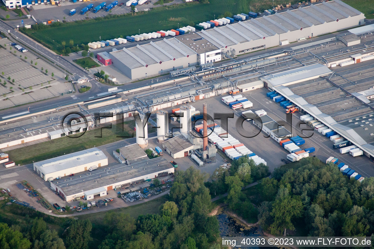 Germersheim Industriegebiet Nolde im Bundesland Rheinland-Pfalz, Deutschland vom Flugzeug aus