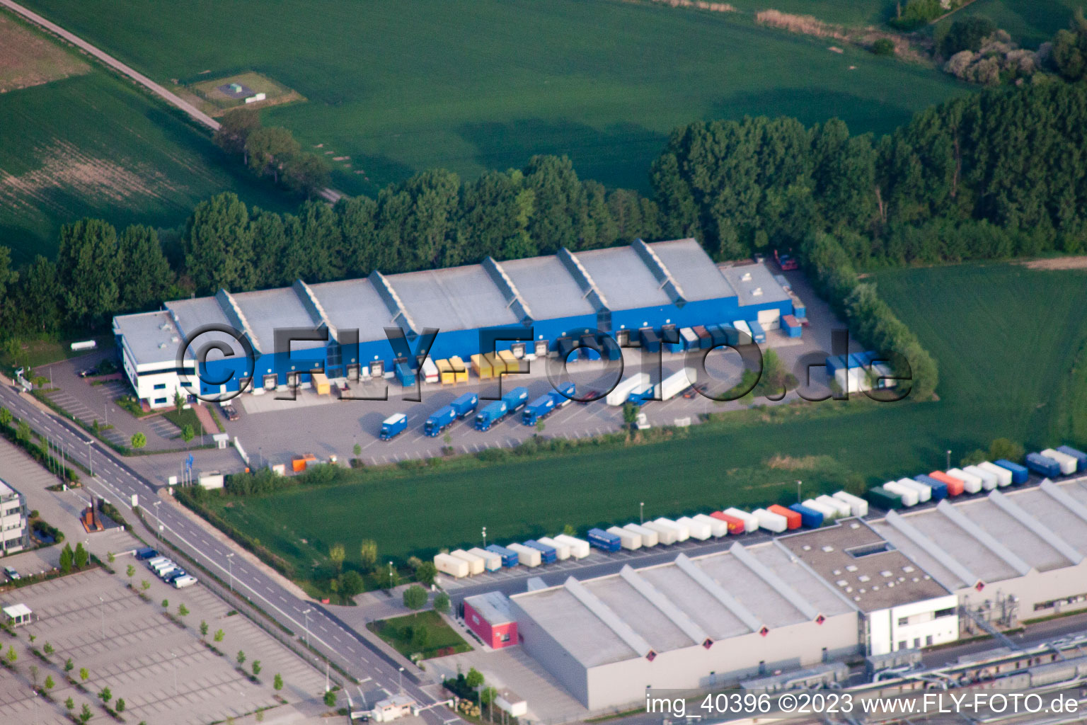 Drohnenaufname von Germersheim Industriegebiet Nolde im Bundesland Rheinland-Pfalz, Deutschland