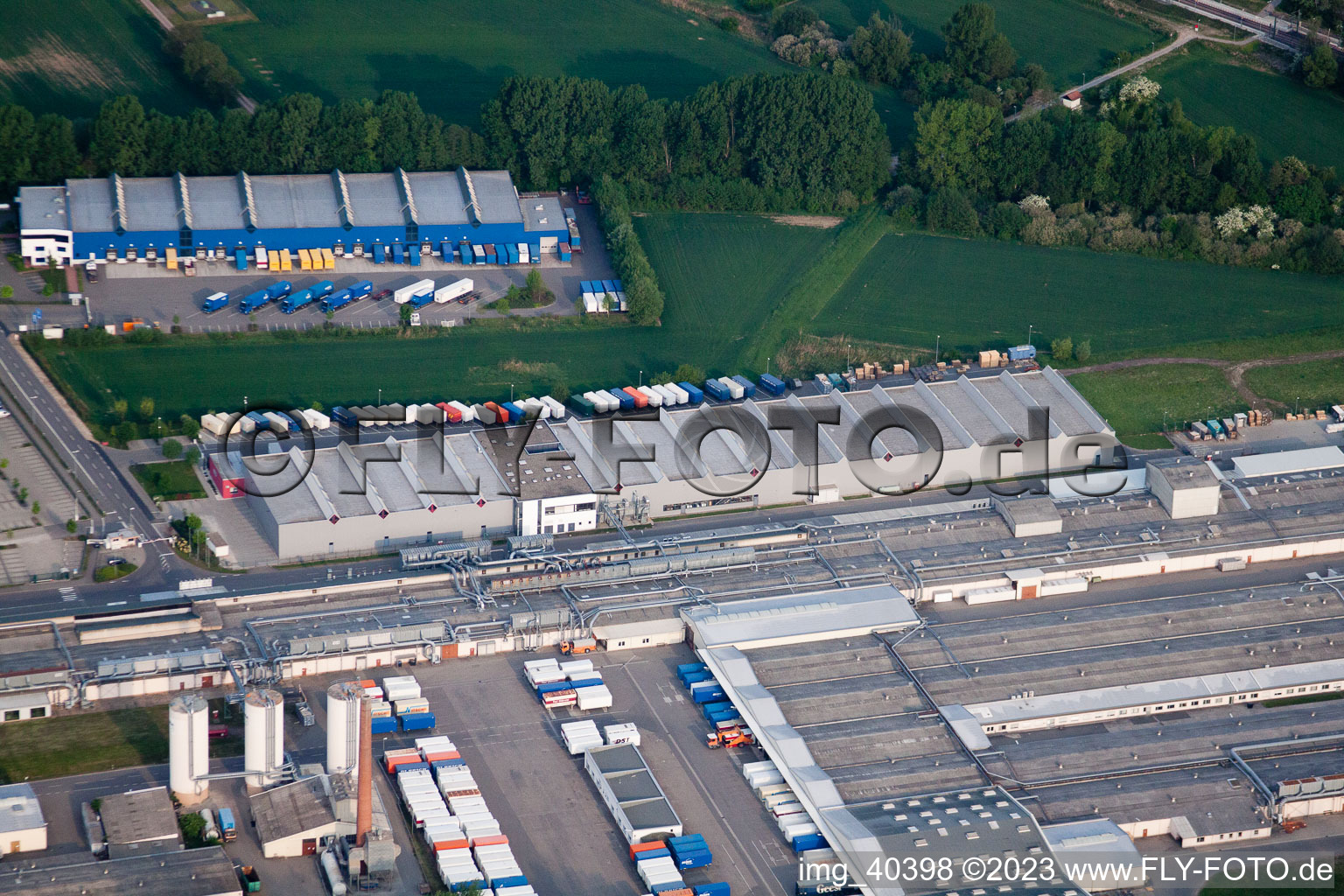 Germersheim Industriegebiet Nolde im Bundesland Rheinland-Pfalz, Deutschland aus der Drohnenperspektive