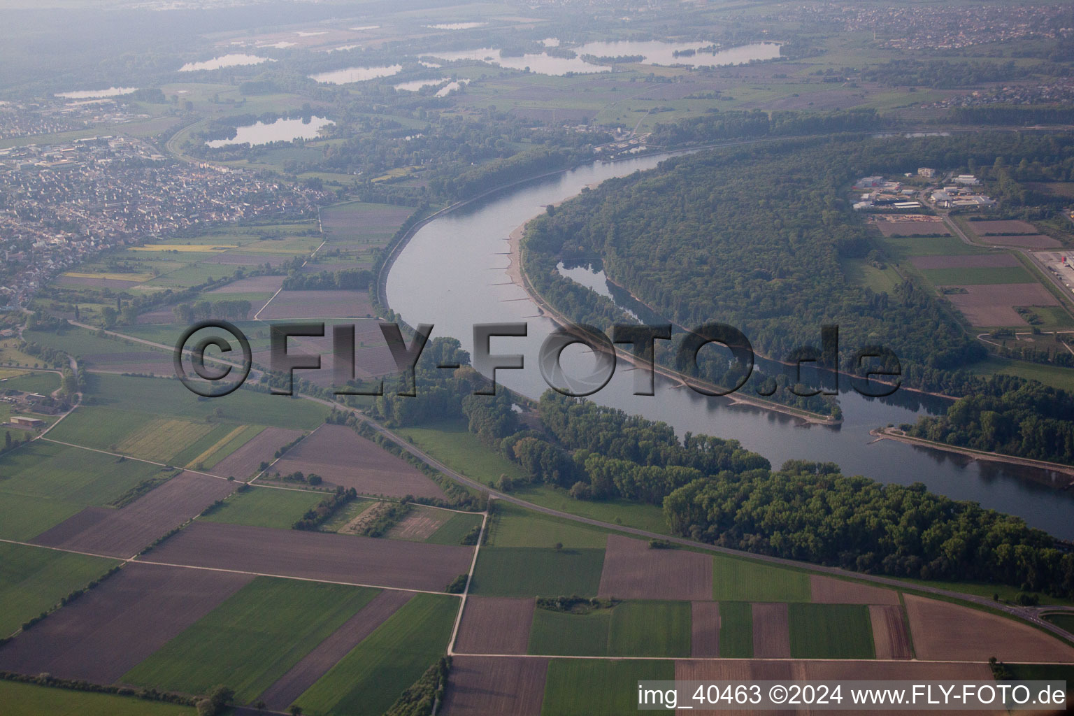 Altlußheim im Bundesland Baden-Württemberg, Deutschland vom Flugzeug aus