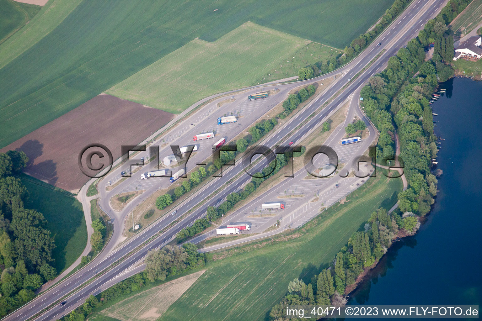 Speyer, Autobahnparkplatz im Bundesland Rheinland-Pfalz, Deutschland