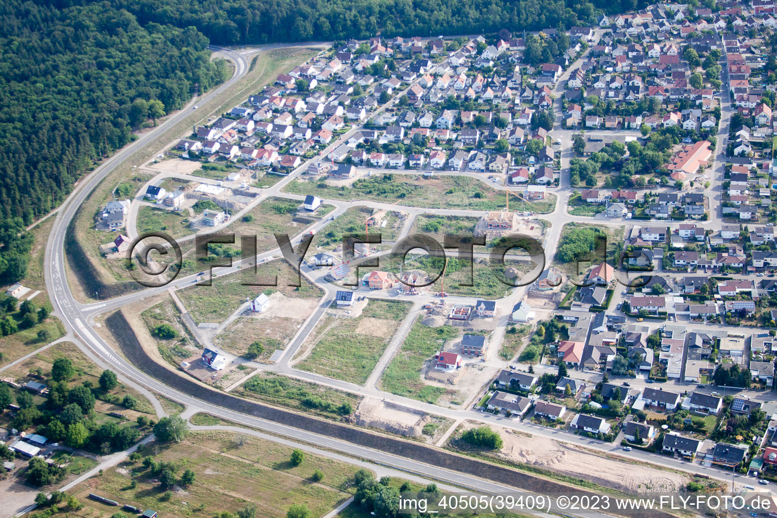 Jockgrim im Bundesland Rheinland-Pfalz, Deutschland von der Drohne aus gesehen