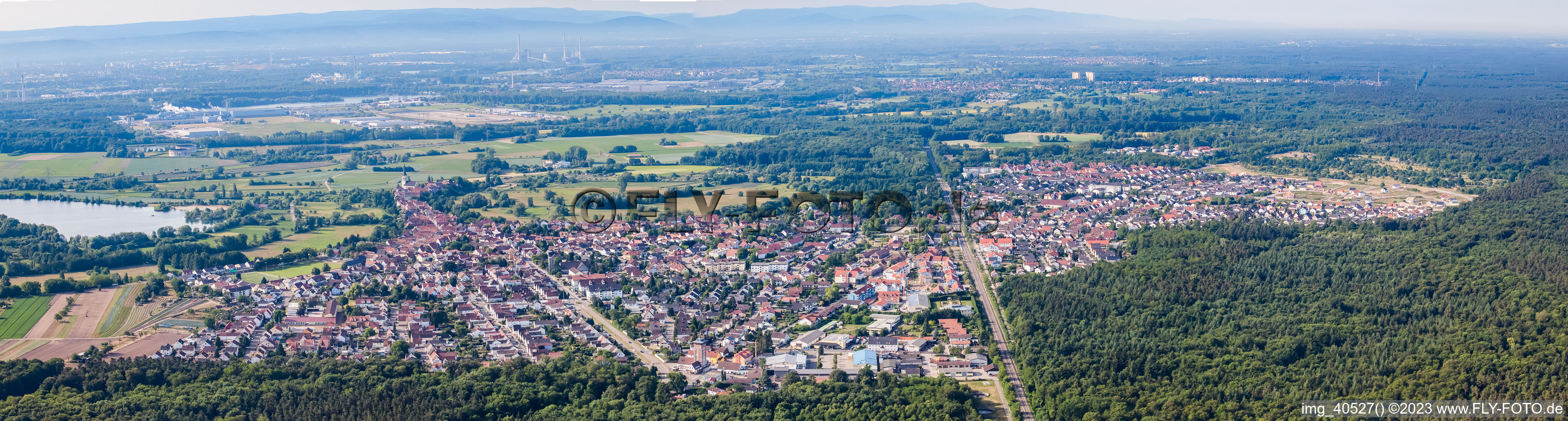 Luftbild von Panorama in Jockgrim im Bundesland Rheinland-Pfalz, Deutschland