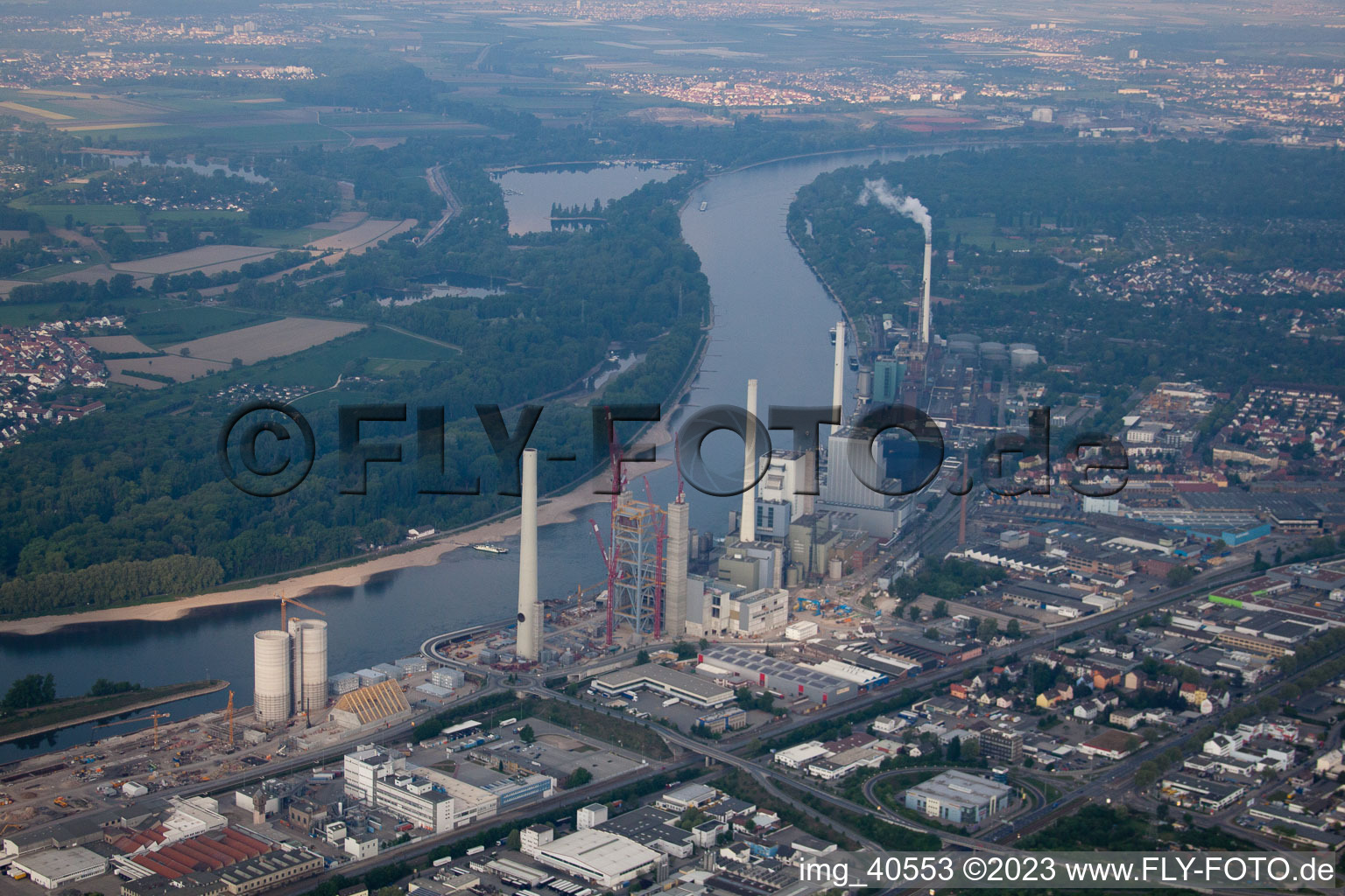 GKM im Ortsteil Neckarau in Mannheim im Bundesland Baden-Württemberg, Deutschland aus der Luft betrachtet