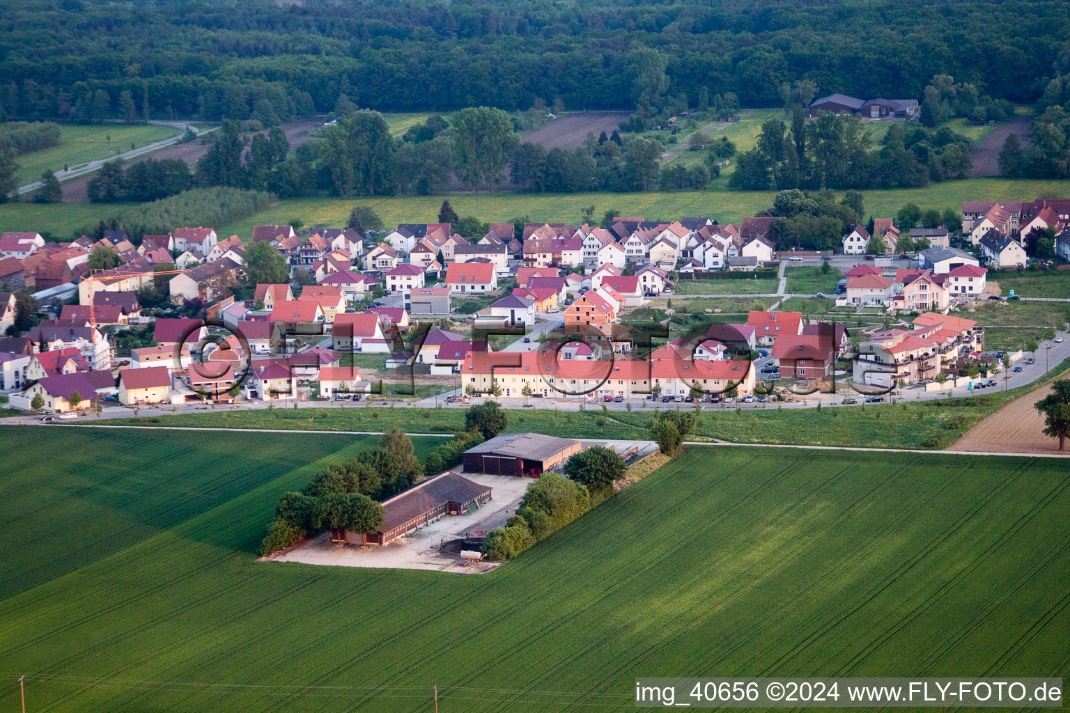 Am Höhenweg in Kandel im Bundesland Rheinland-Pfalz, Deutschland von einer Drohne aus