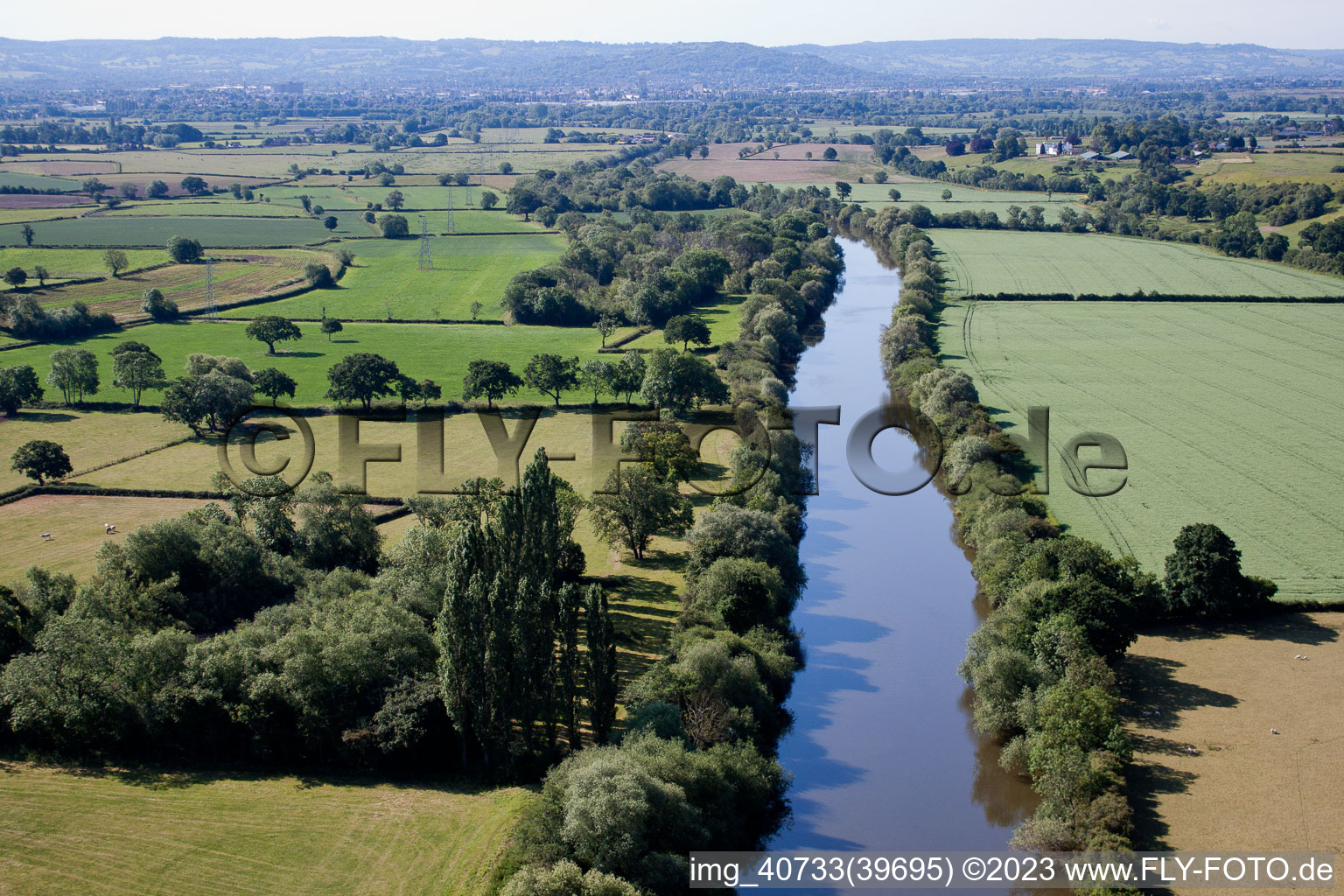 Luftaufnahme von River Severn near Sandhurst in Ashleworth im Bundesland England, Großbritanien