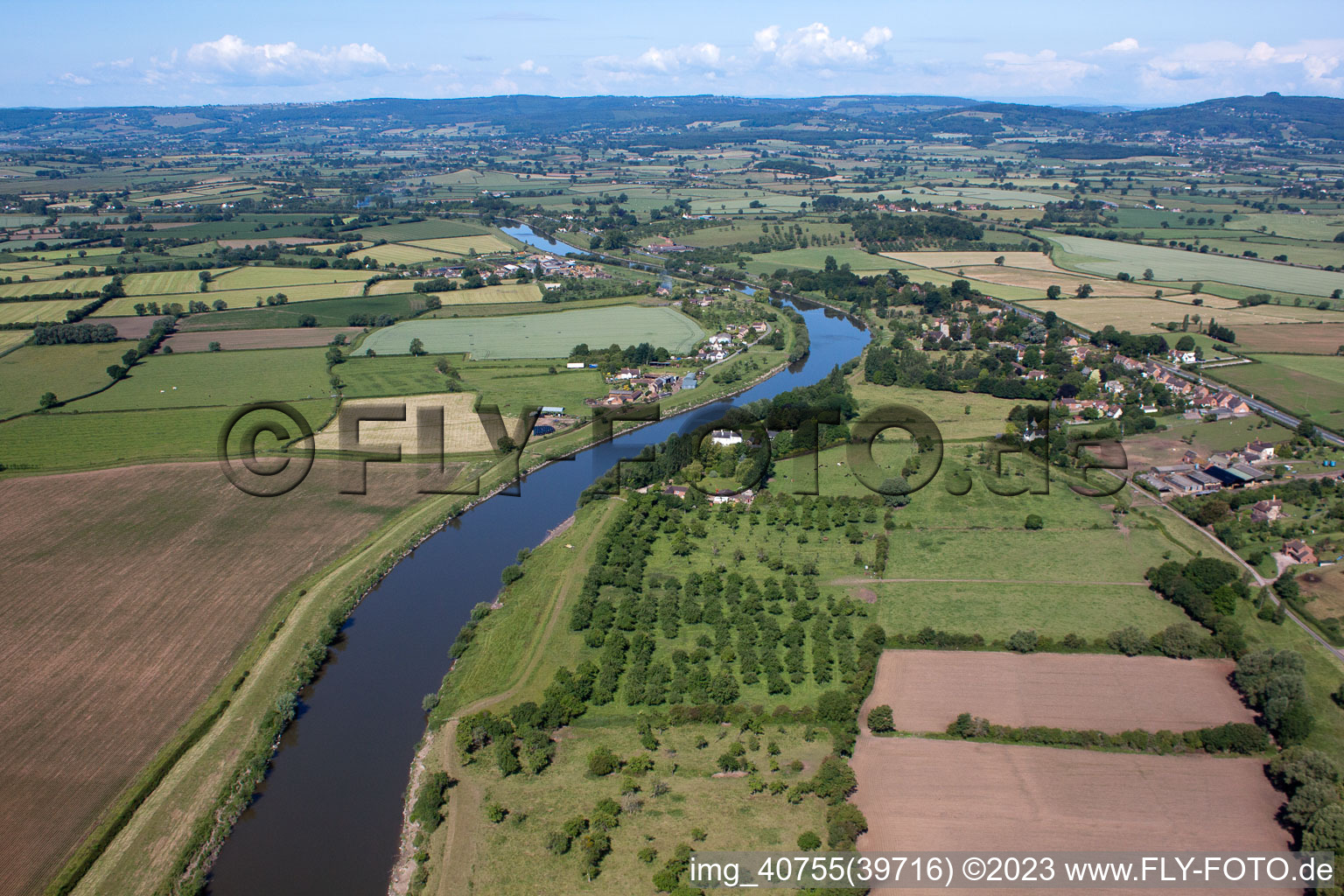 Luftbild von River Severn near Elmore im Bundesland England, Großbritanien