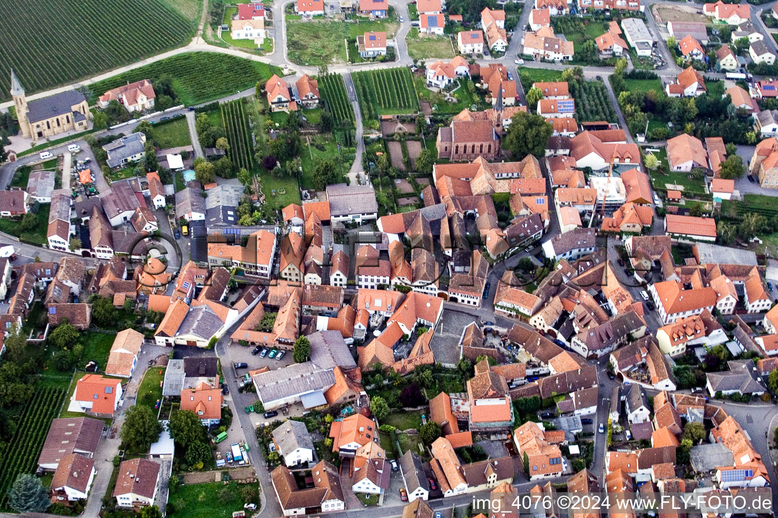 Dorf - Ansicht von Birkweiler im Bundesland Rheinland-Pfalz, Deutschland aus der Luft